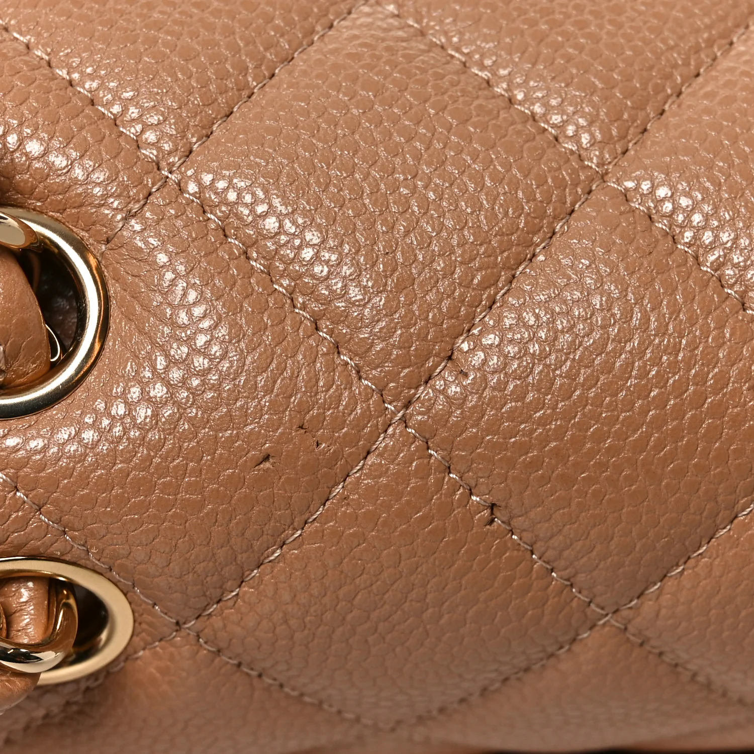 Caviar Quilted Jumbo Double Flap Beige - Image 11