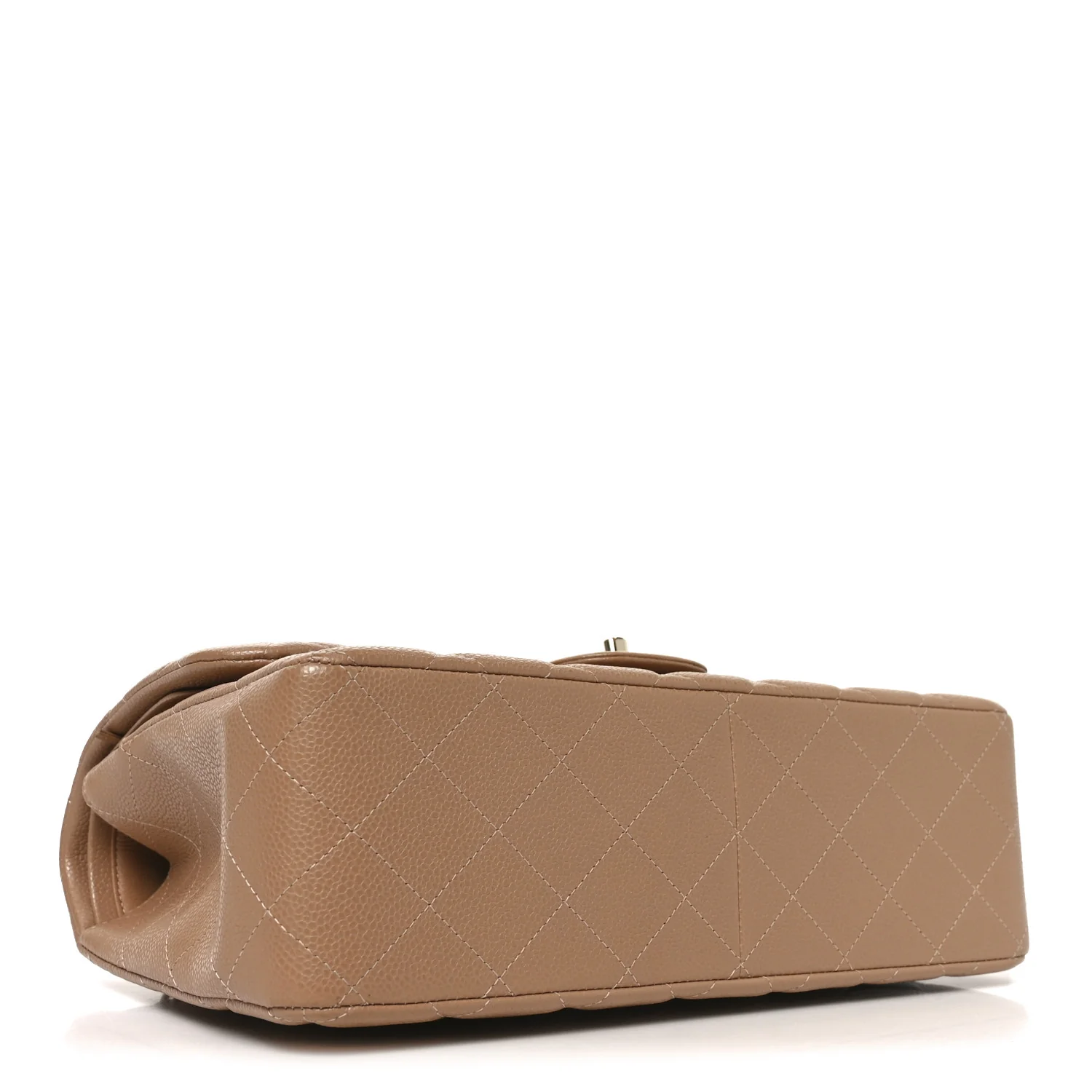 Caviar Quilted Jumbo Double Flap Beige - Image 4
