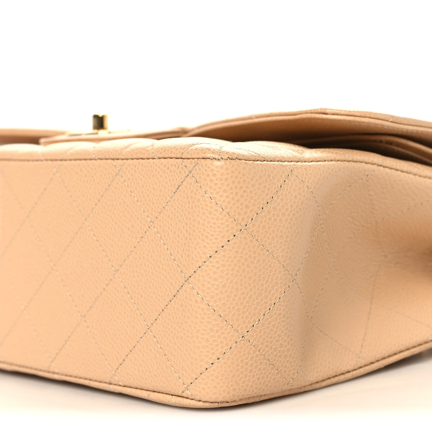 Caviar Quilted Jumbo Double Flap Beige - Image 10