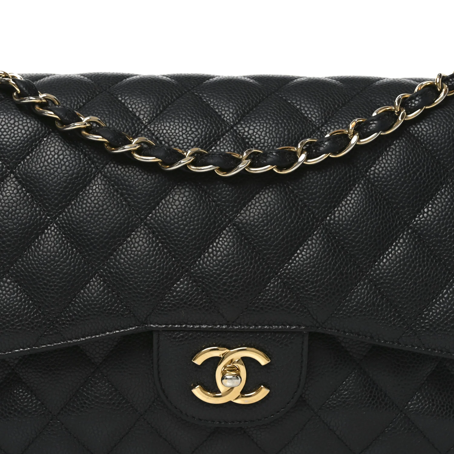 Caviar Quilted Jumbo Double Flap Black - Image 15