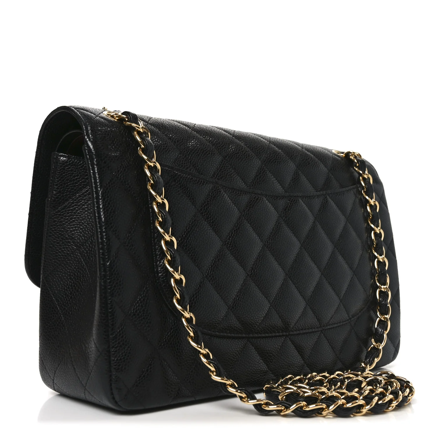 Caviar Quilted Jumbo Double Flap Black - Image 3