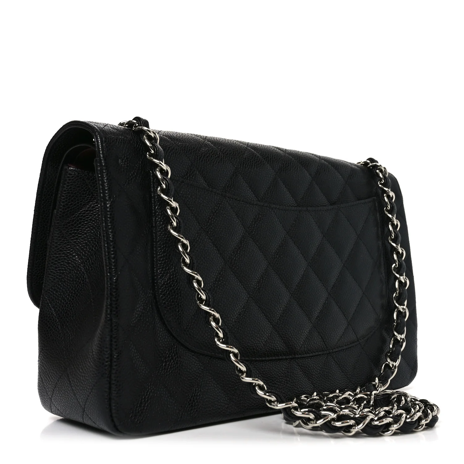 Caviar Quilted Jumbo Double Flap Black - Image 3