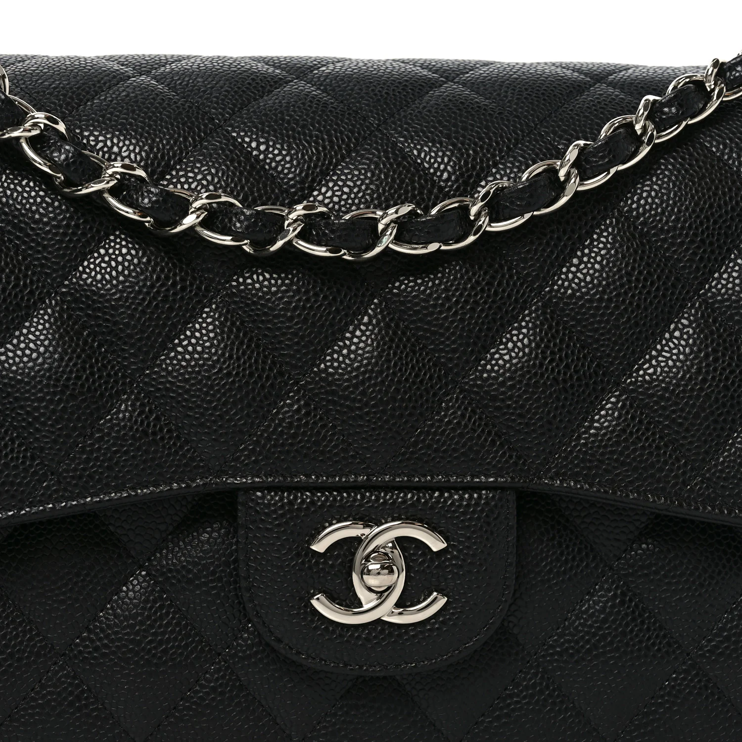 Caviar Quilted Jumbo Double Flap Black - Image 8