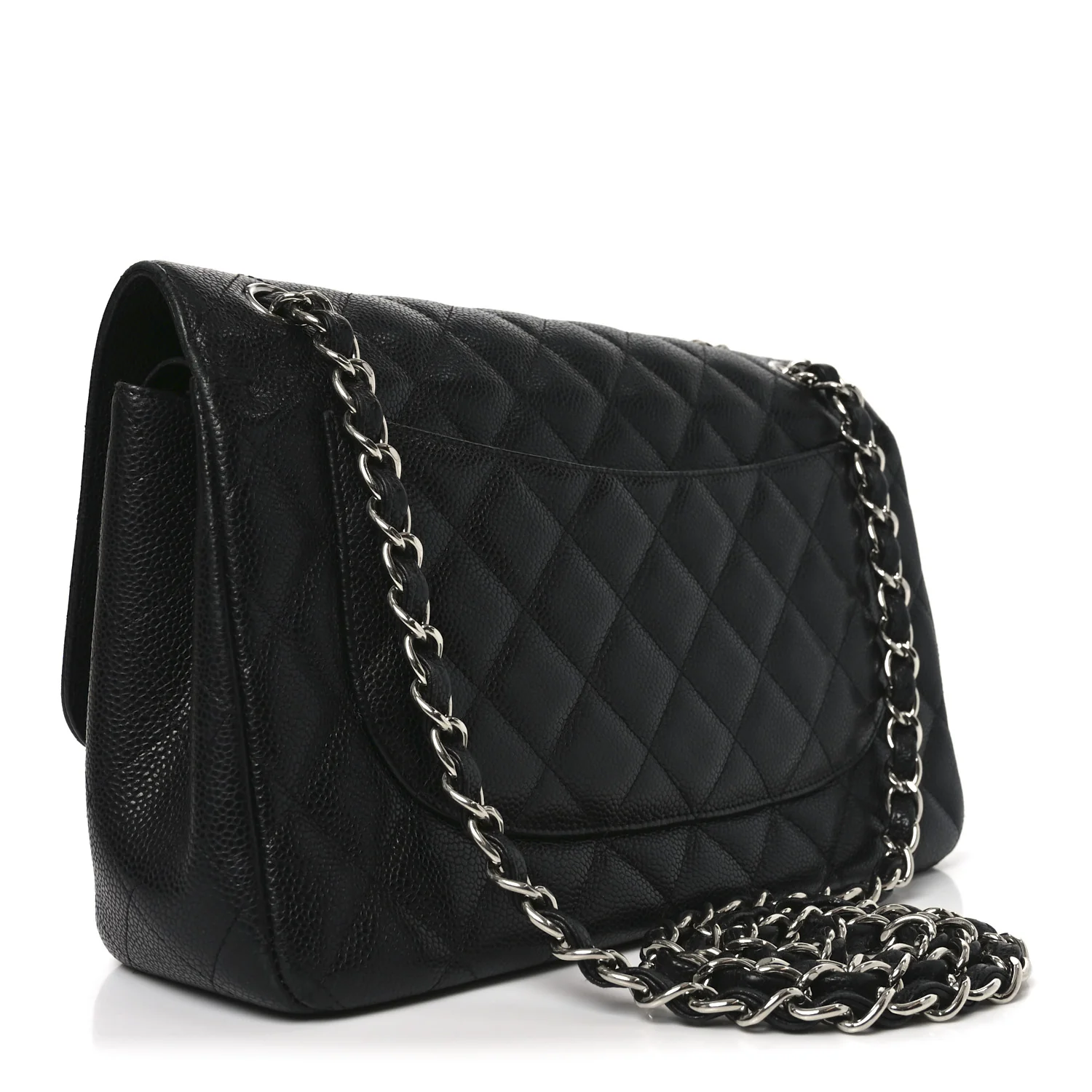 Caviar Quilted Jumbo Double Flap Black - Image 3