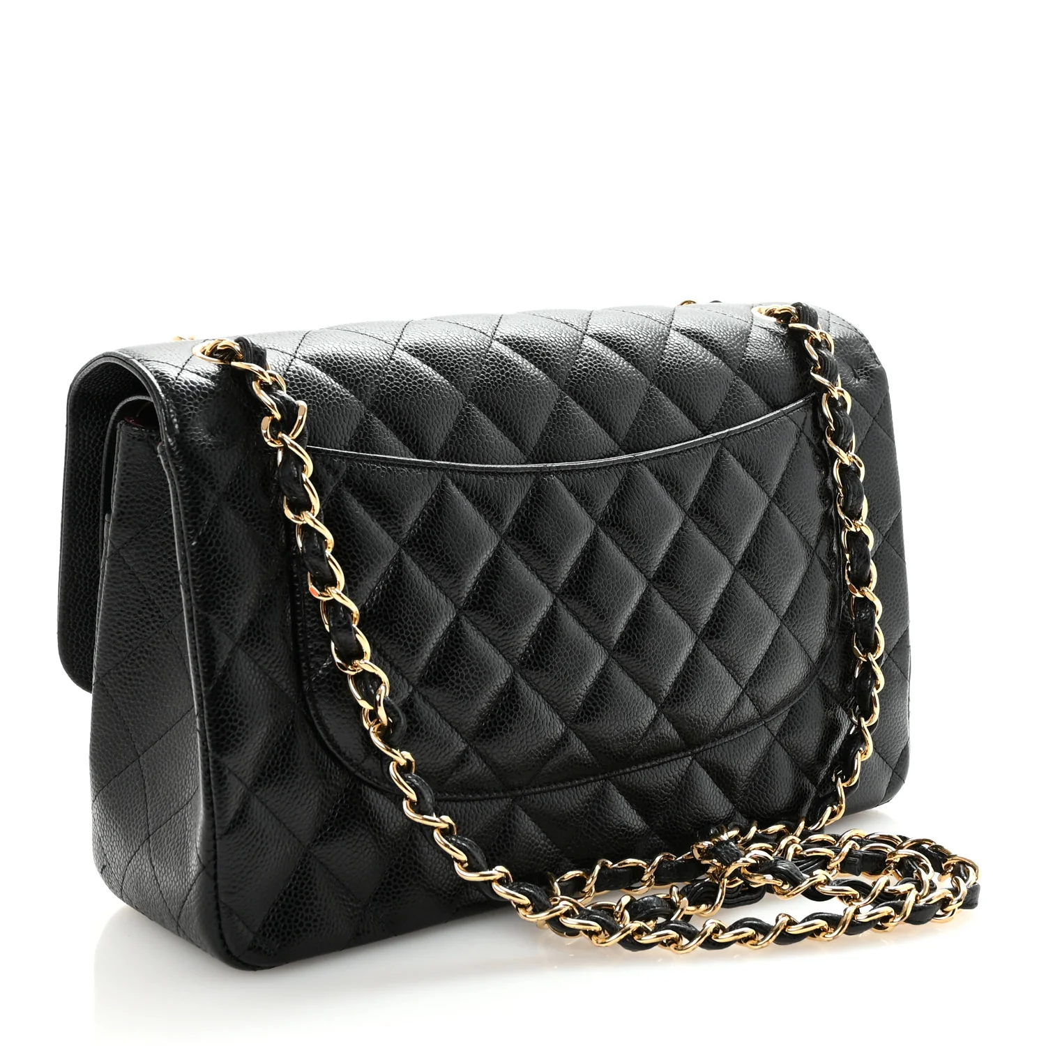 Caviar Quilted Jumbo Double Flap Black - Image 3