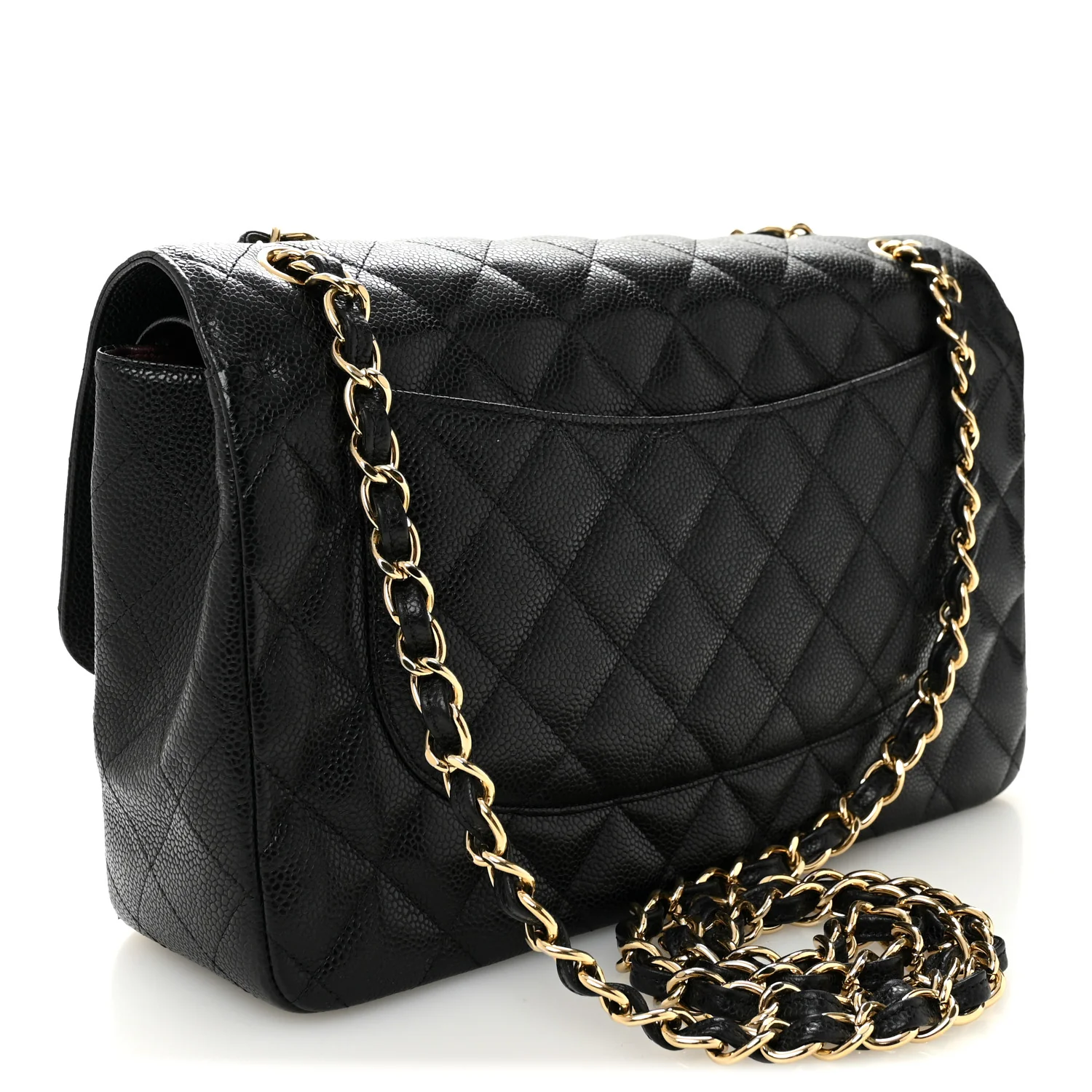 Caviar Quilted Jumbo Double Flap Black - Image 3