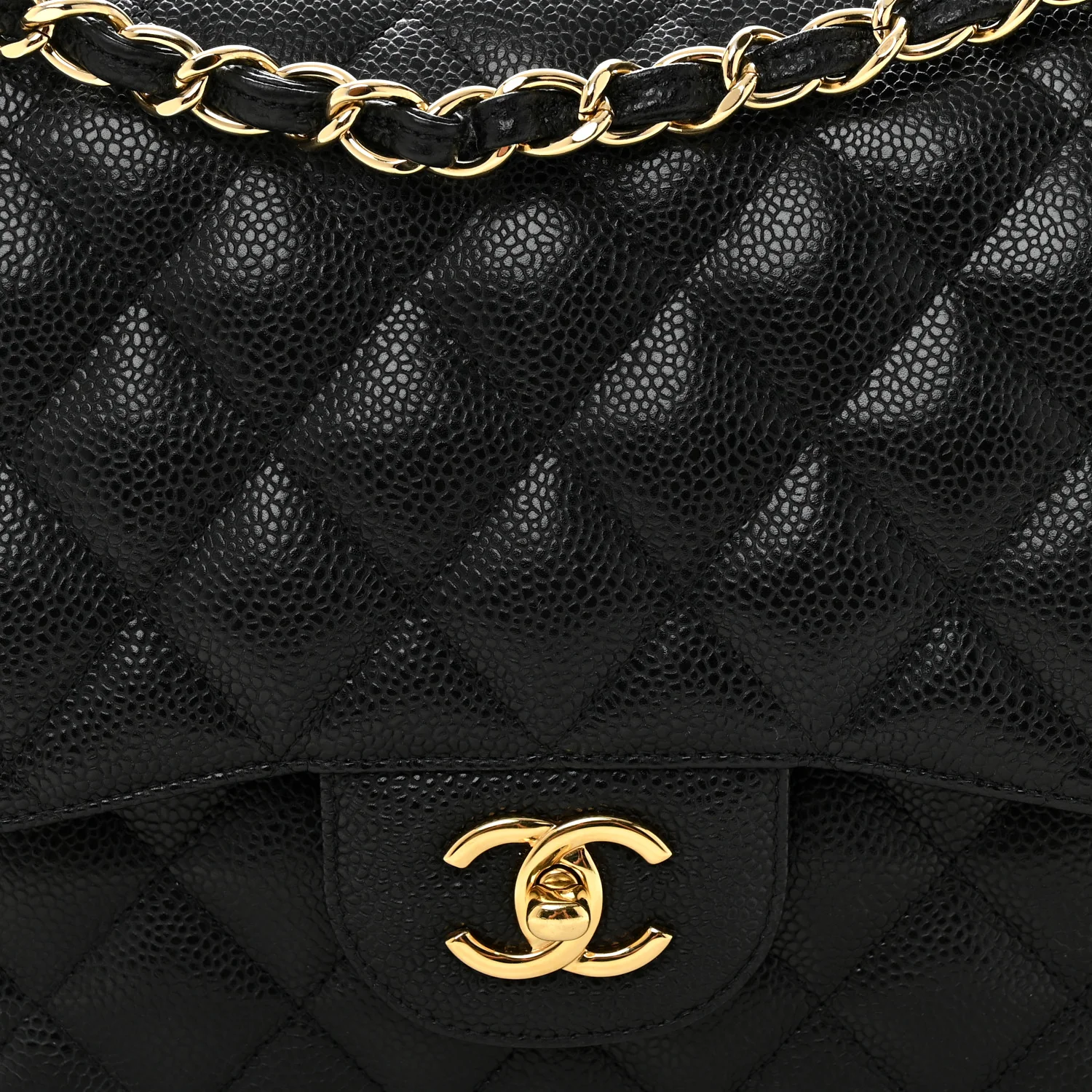 Caviar Quilted Jumbo Double Flap Black - Image 8