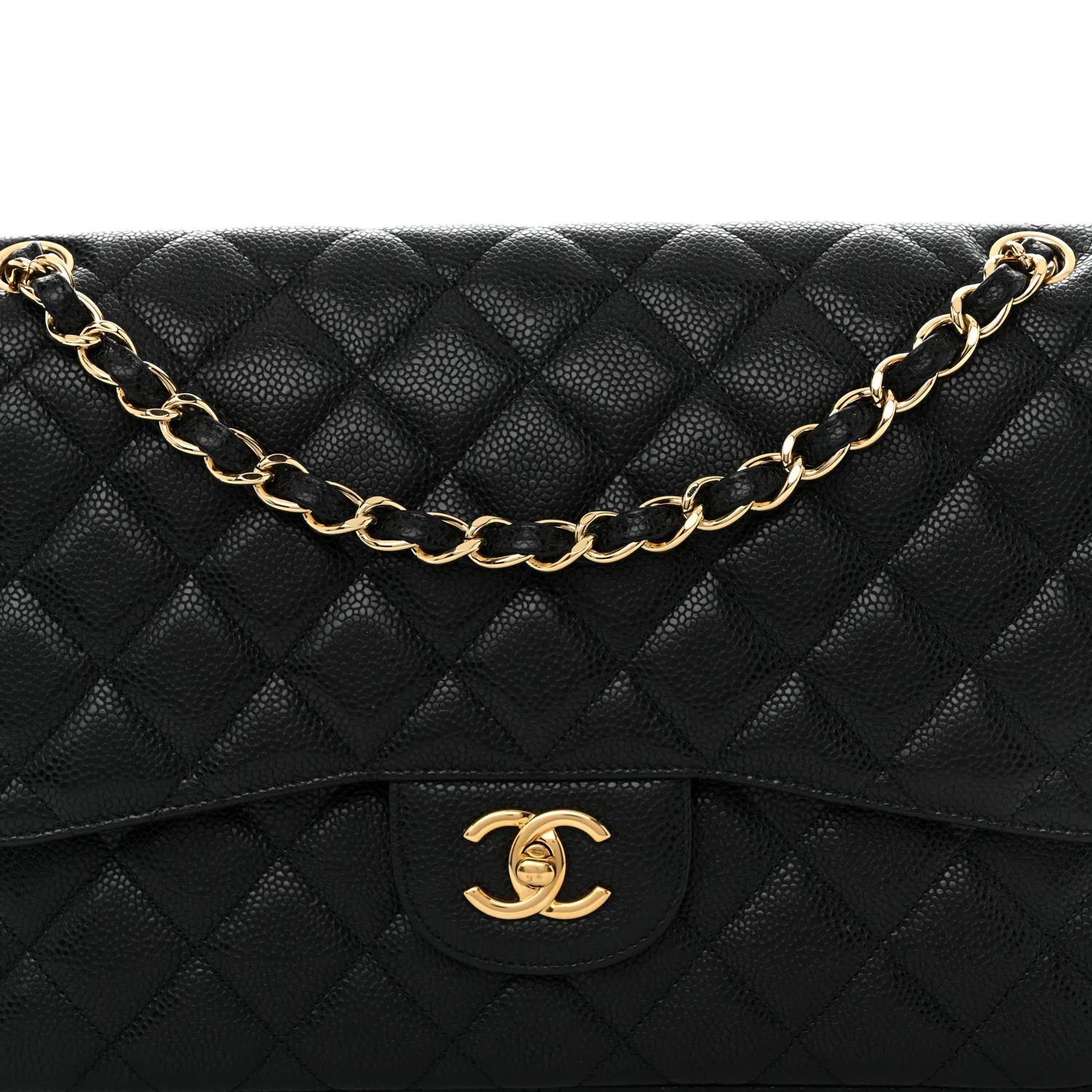 Caviar Quilted Jumbo Double Flap Black - Image 8