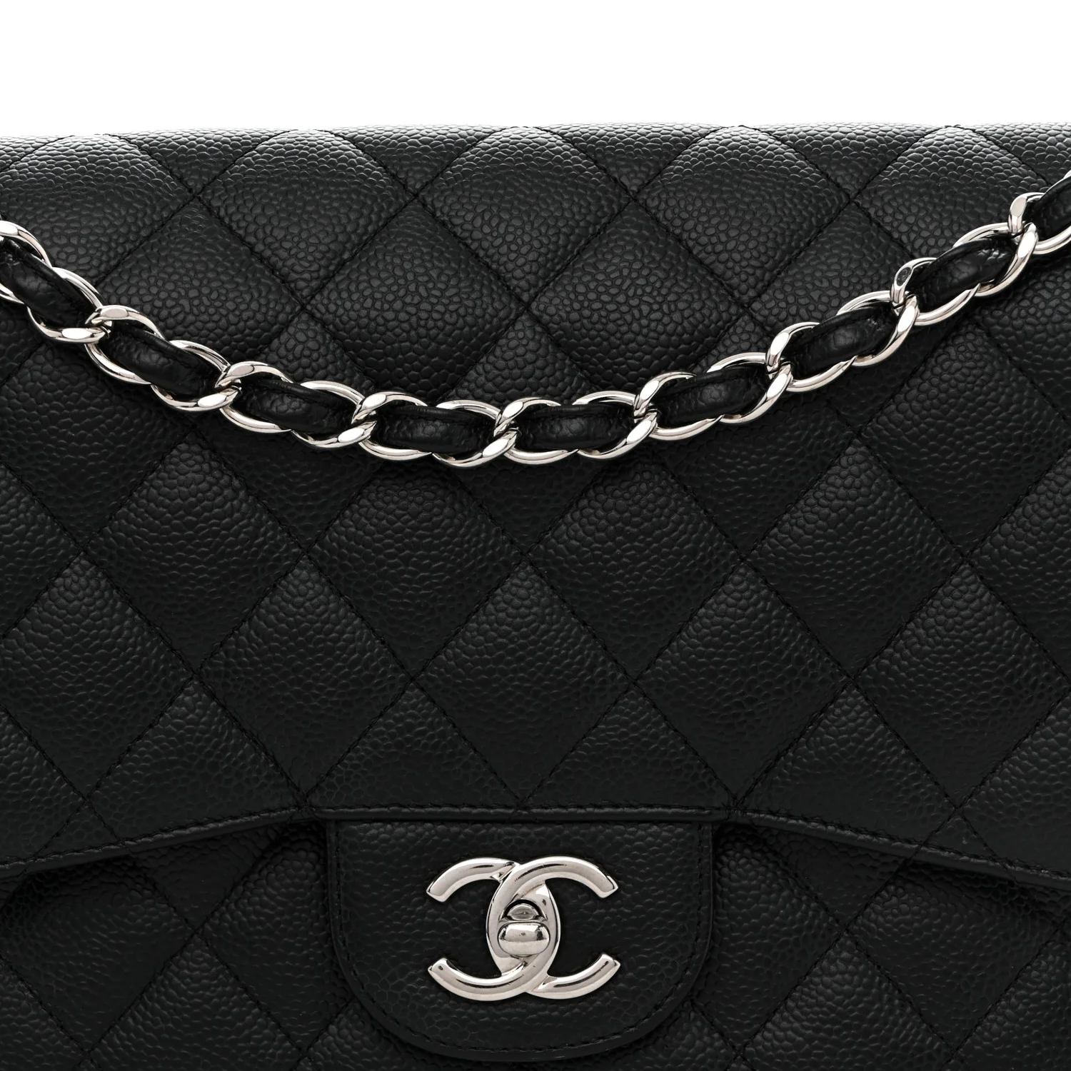 Caviar Quilted Jumbo Double Flap Black - Image 8