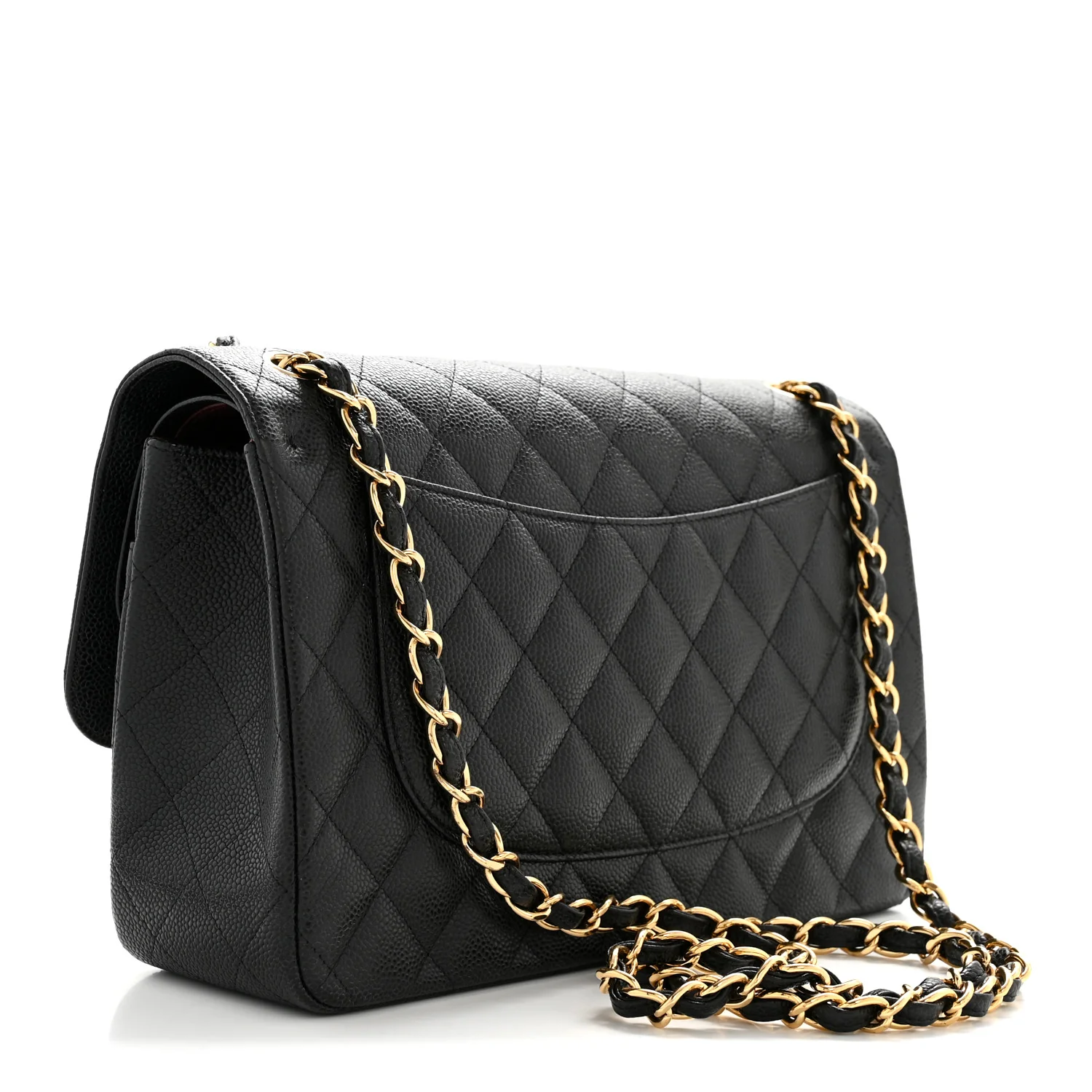 Caviar Quilted Jumbo Double Flap Black - Image 3