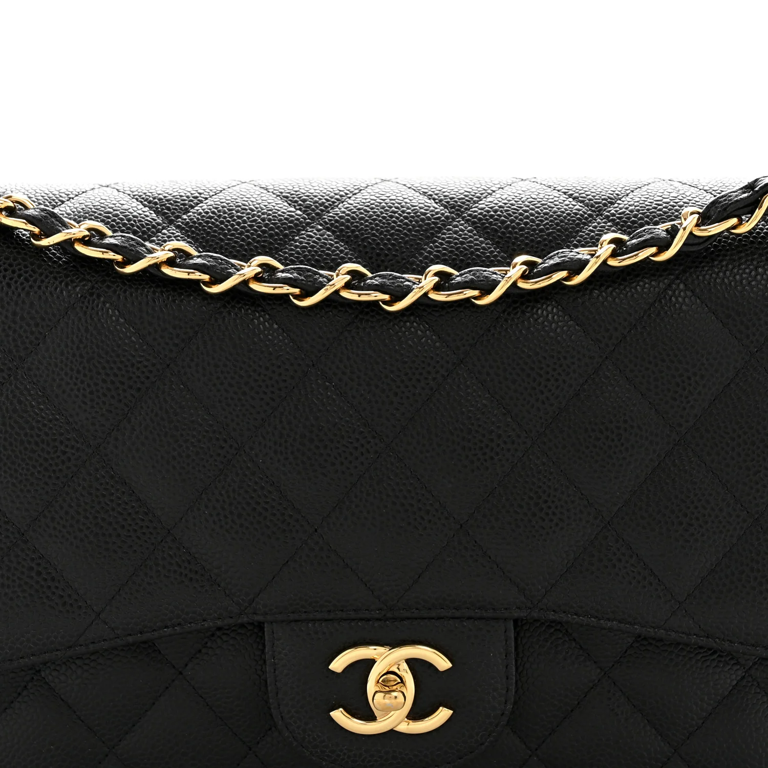 Caviar Quilted Jumbo Double Flap Black - Image 8