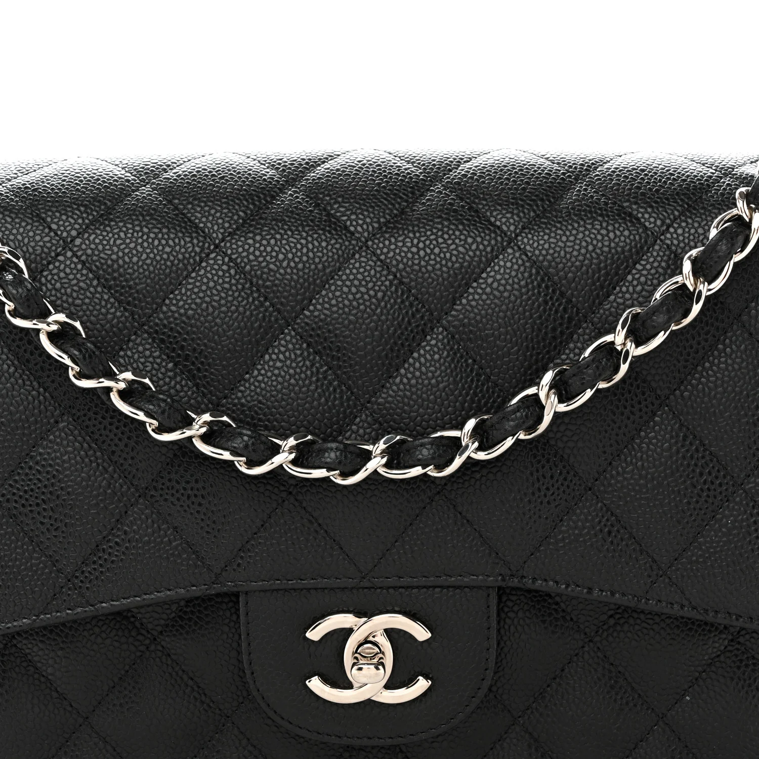 Caviar Quilted Jumbo Double Flap Black - Image 8