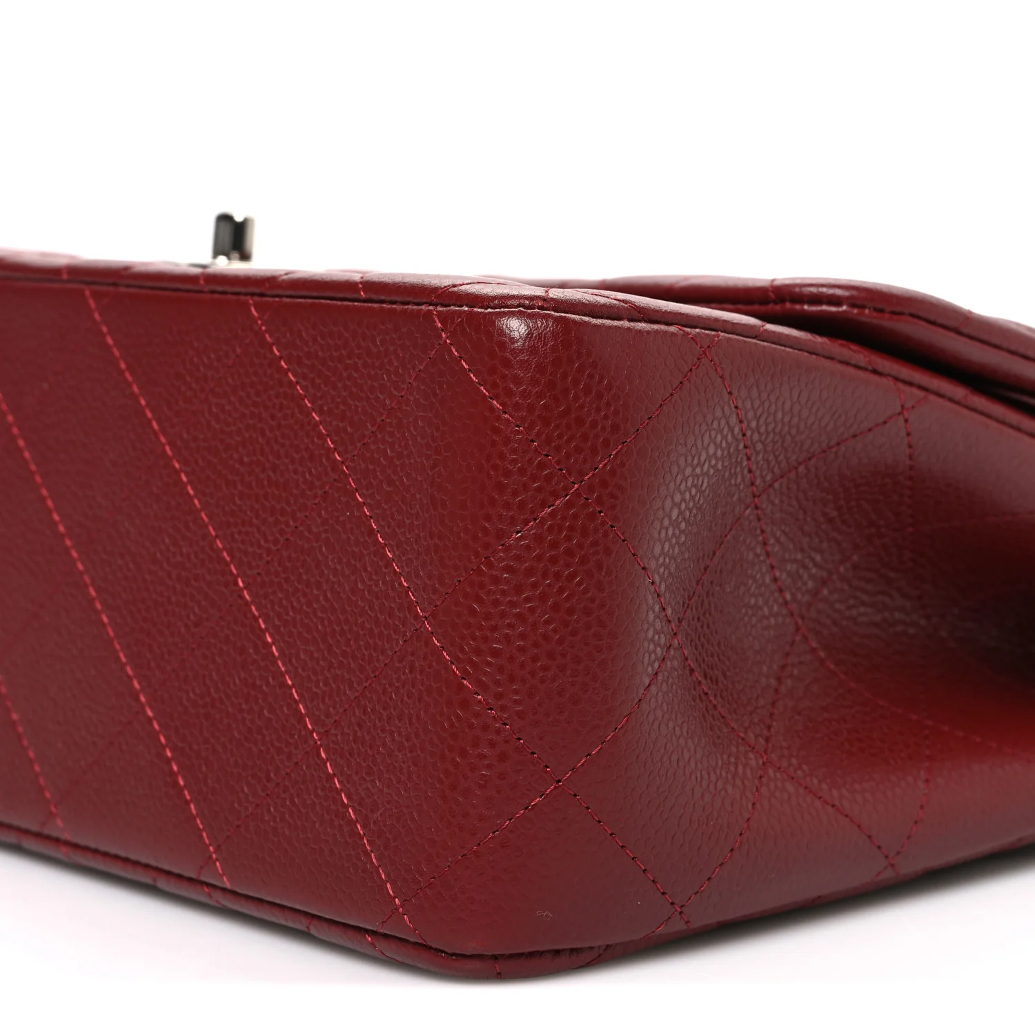 Caviar Quilted Jumbo Double Flap Burgundy - Image 10