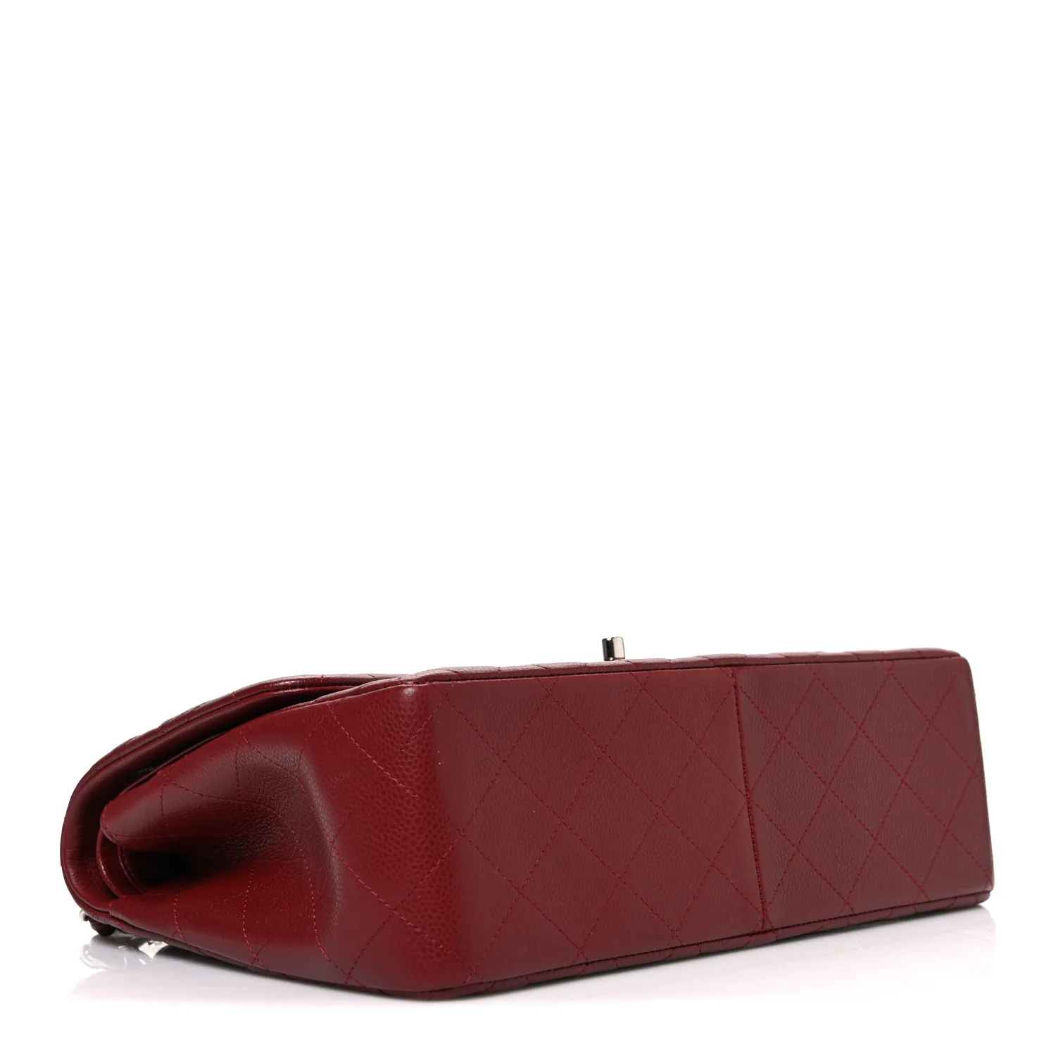 Caviar Quilted Jumbo Double Flap Burgundy - Image 4