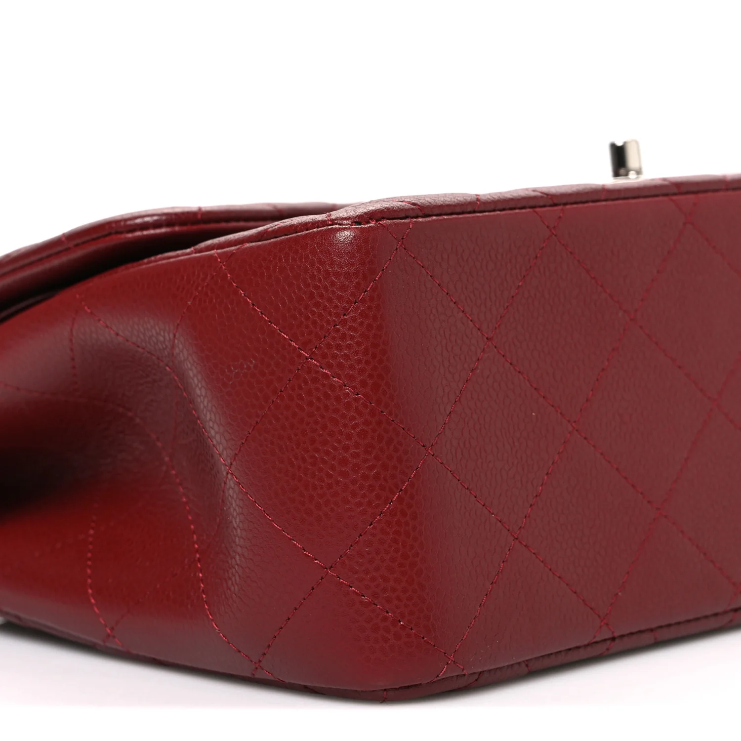 Caviar Quilted Jumbo Double Flap Burgundy - Image 9
