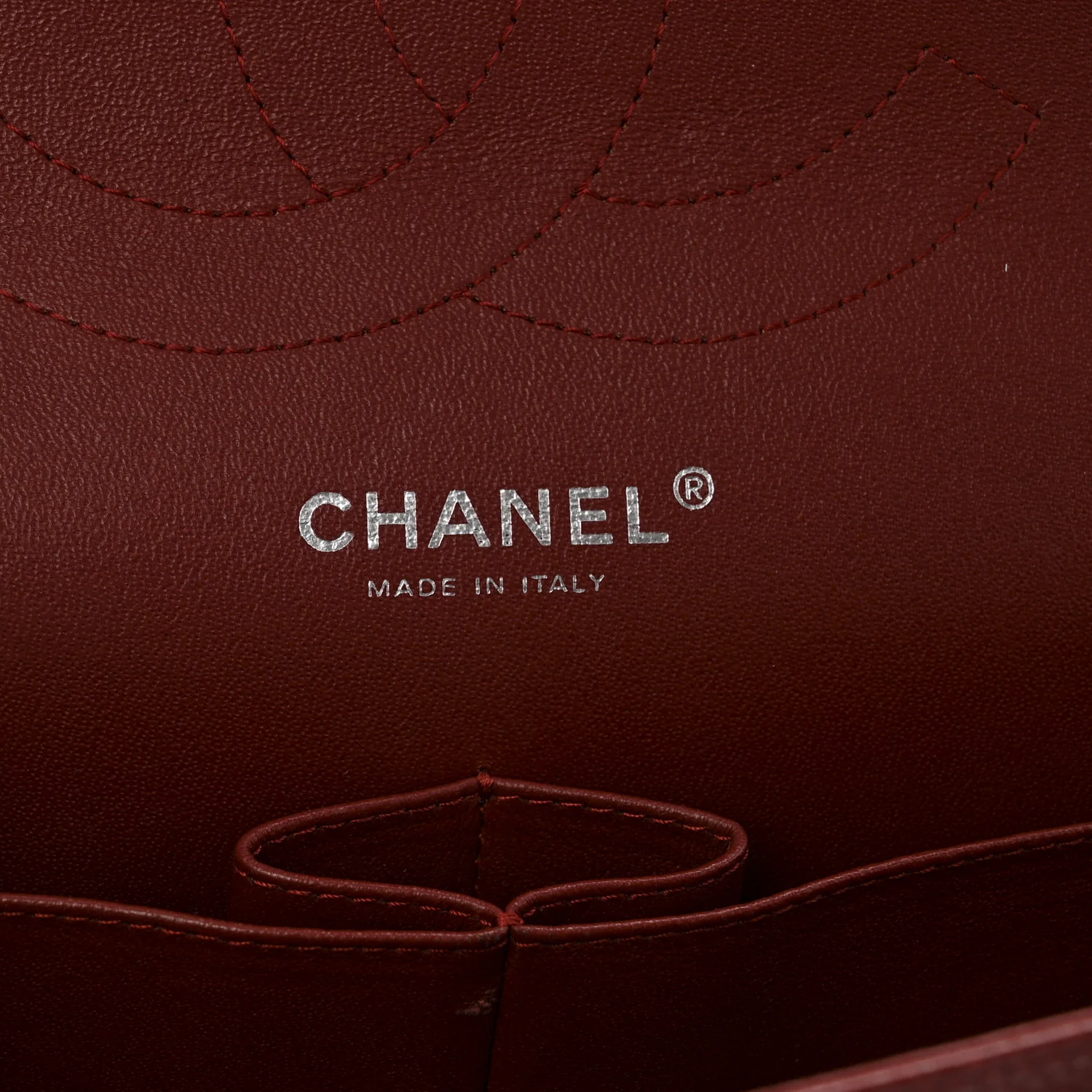 Caviar Quilted Jumbo Double Flap Dark Red - Image 6