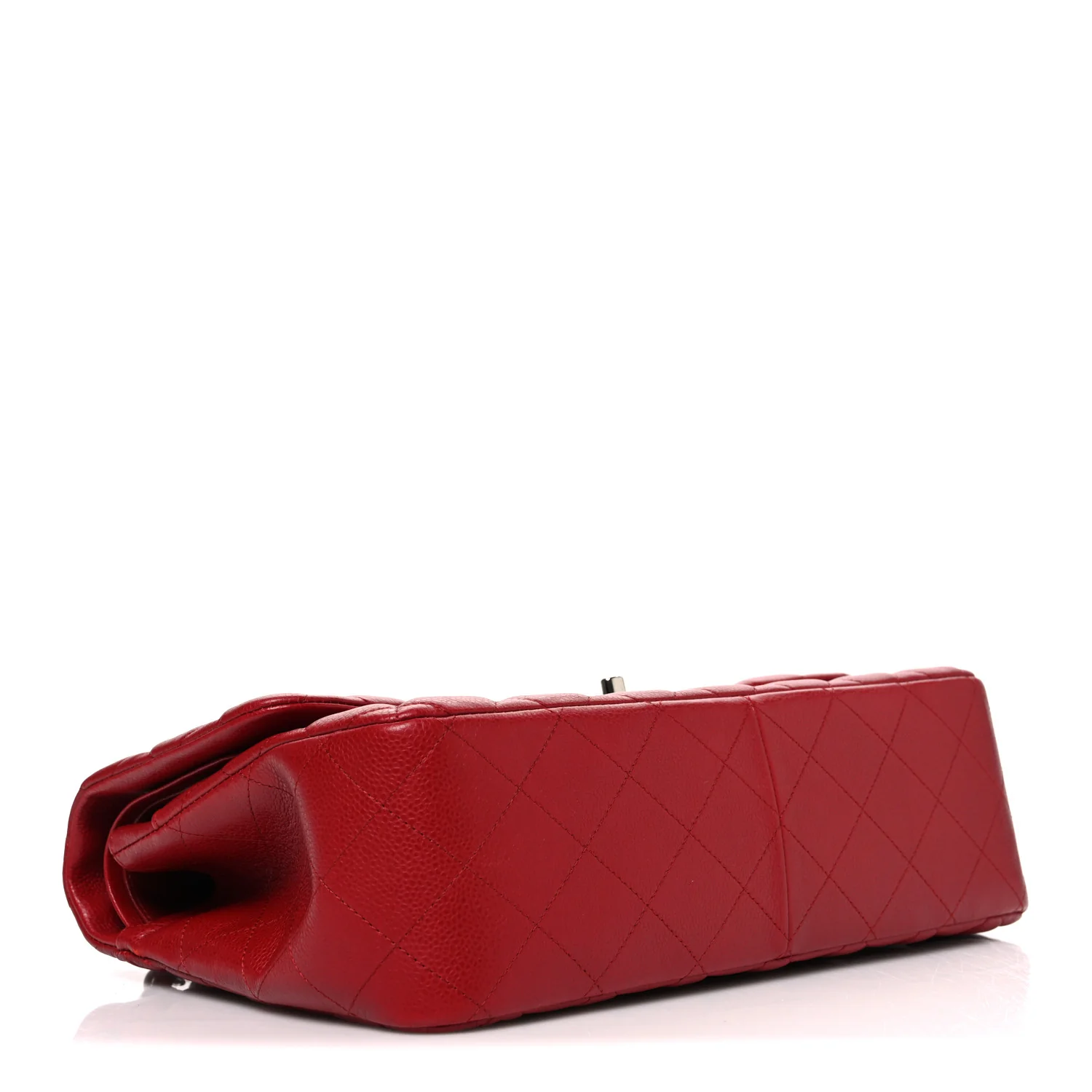 Caviar Quilted Jumbo Double Flap Dark Red - Image 4