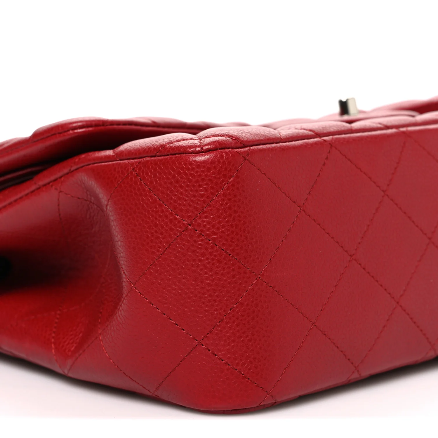 Caviar Quilted Jumbo Double Flap Dark Red - Image 9