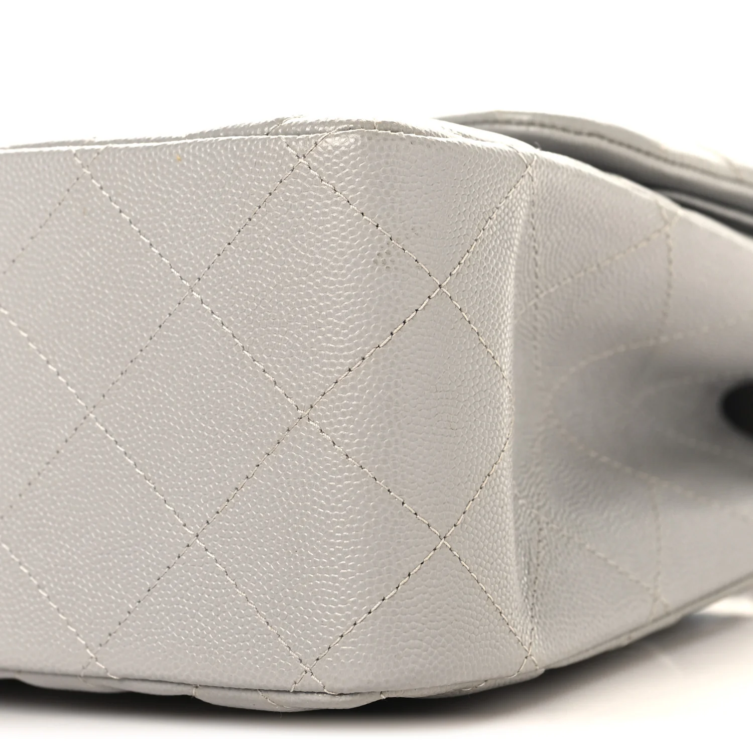 Caviar Quilted Jumbo Double Flap Grey - Image 10