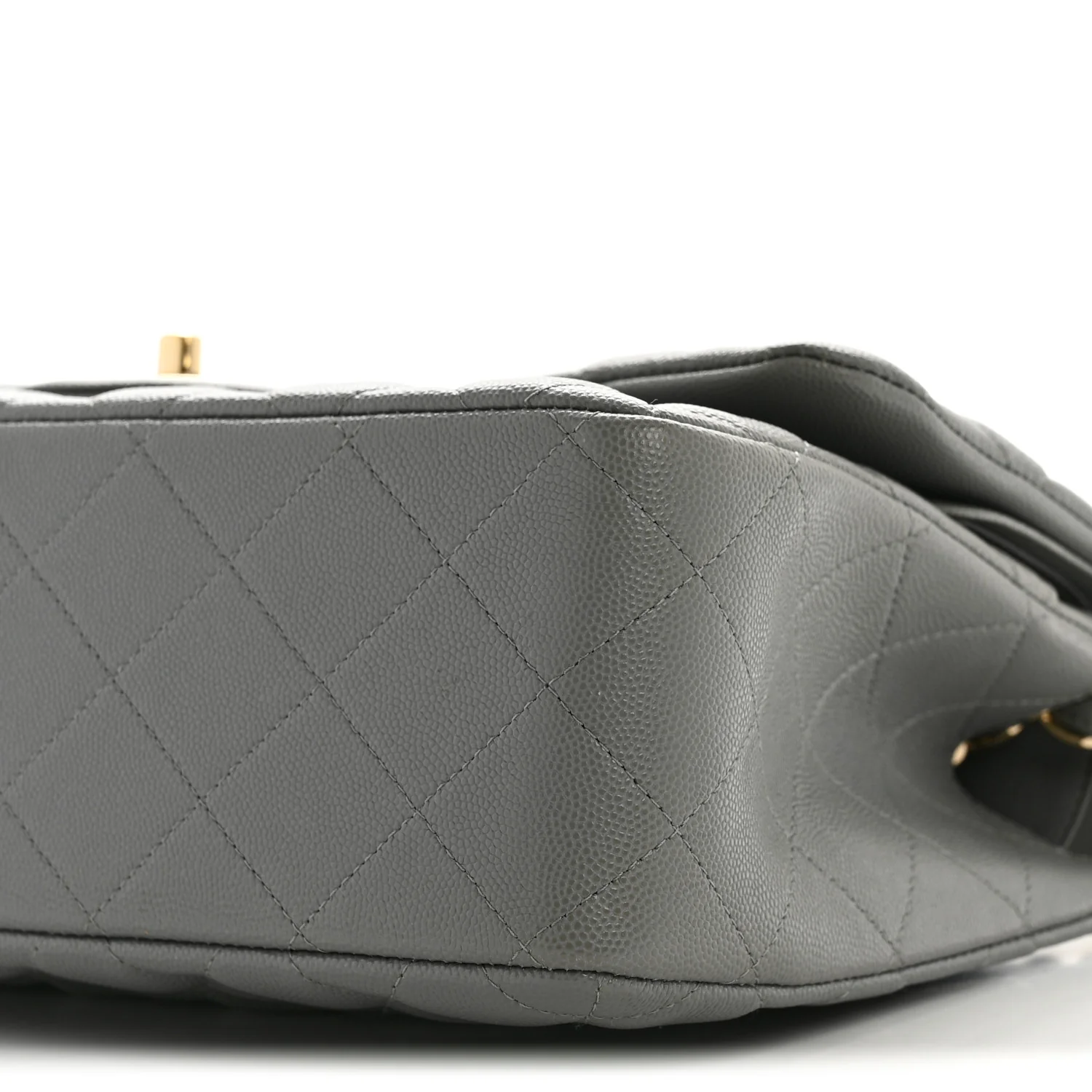 Caviar Quilted Jumbo Double Flap Grey - Image 10