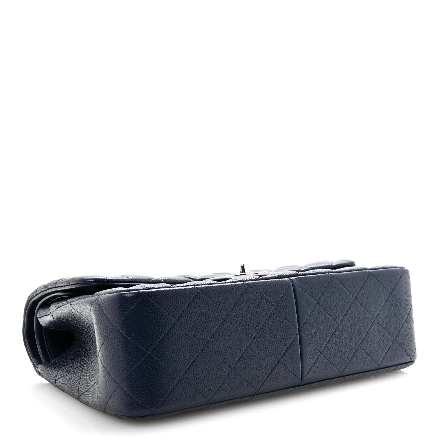 Caviar Quilted Jumbo Double Flap Navy Blue - Image 4