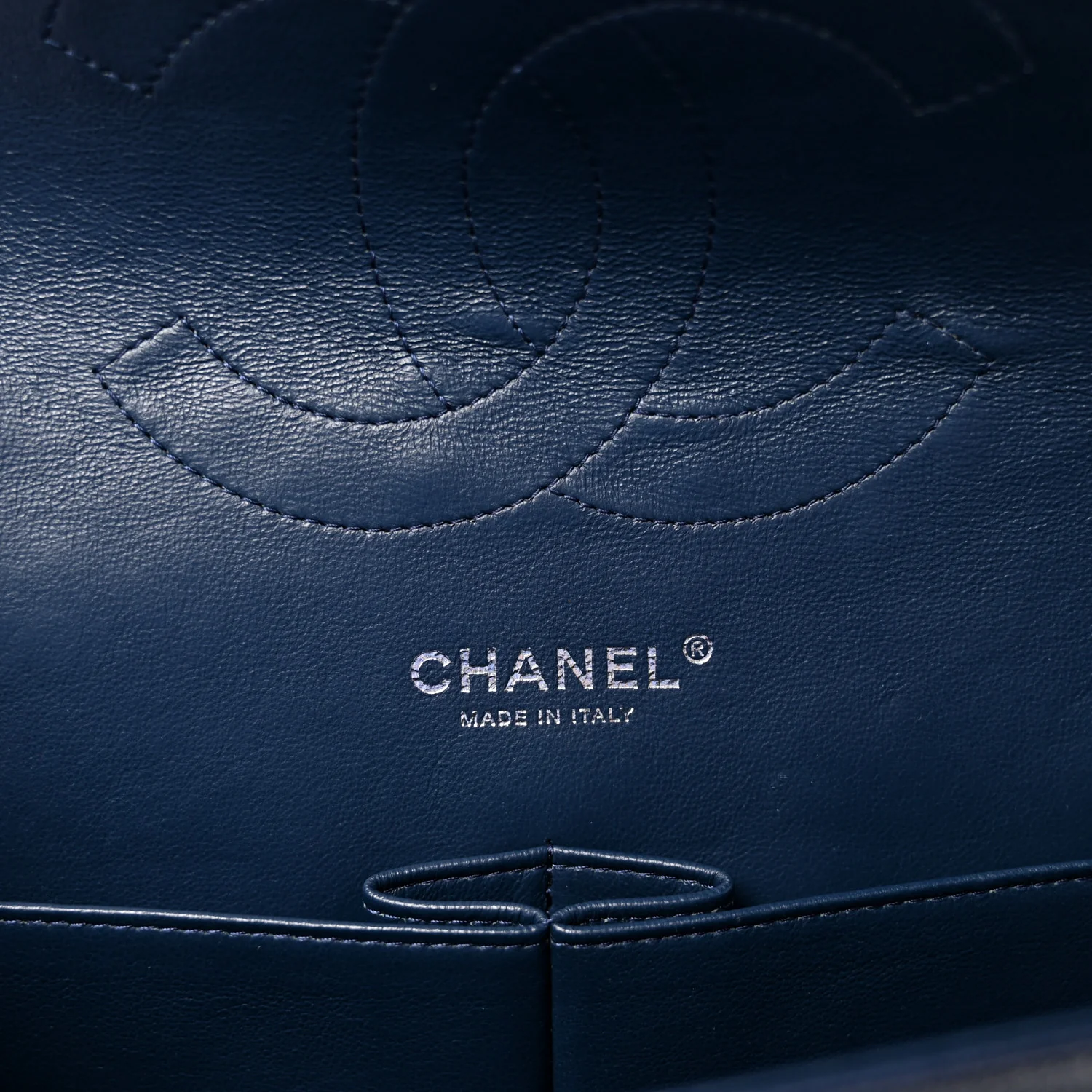 Caviar Quilted Jumbo Double Flap Navy Blue - Image 6