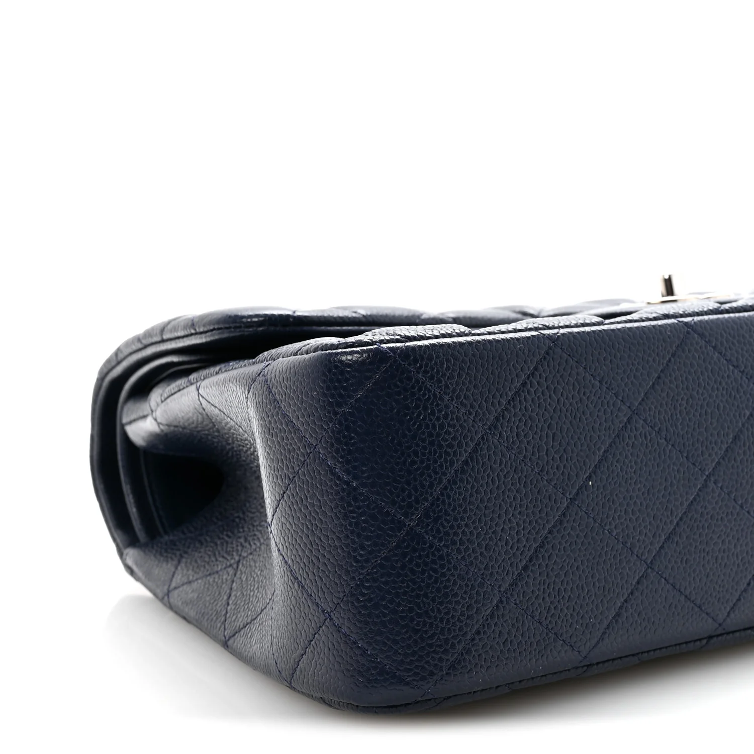 Caviar Quilted Jumbo Double Flap Navy Blue - Image 9