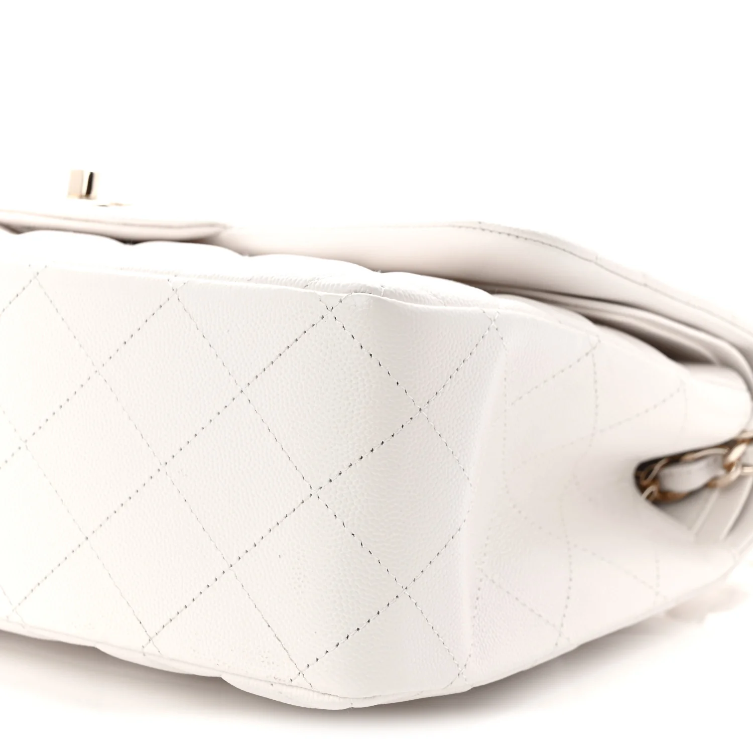 Caviar Quilted Jumbo Double Flap White - Image 10