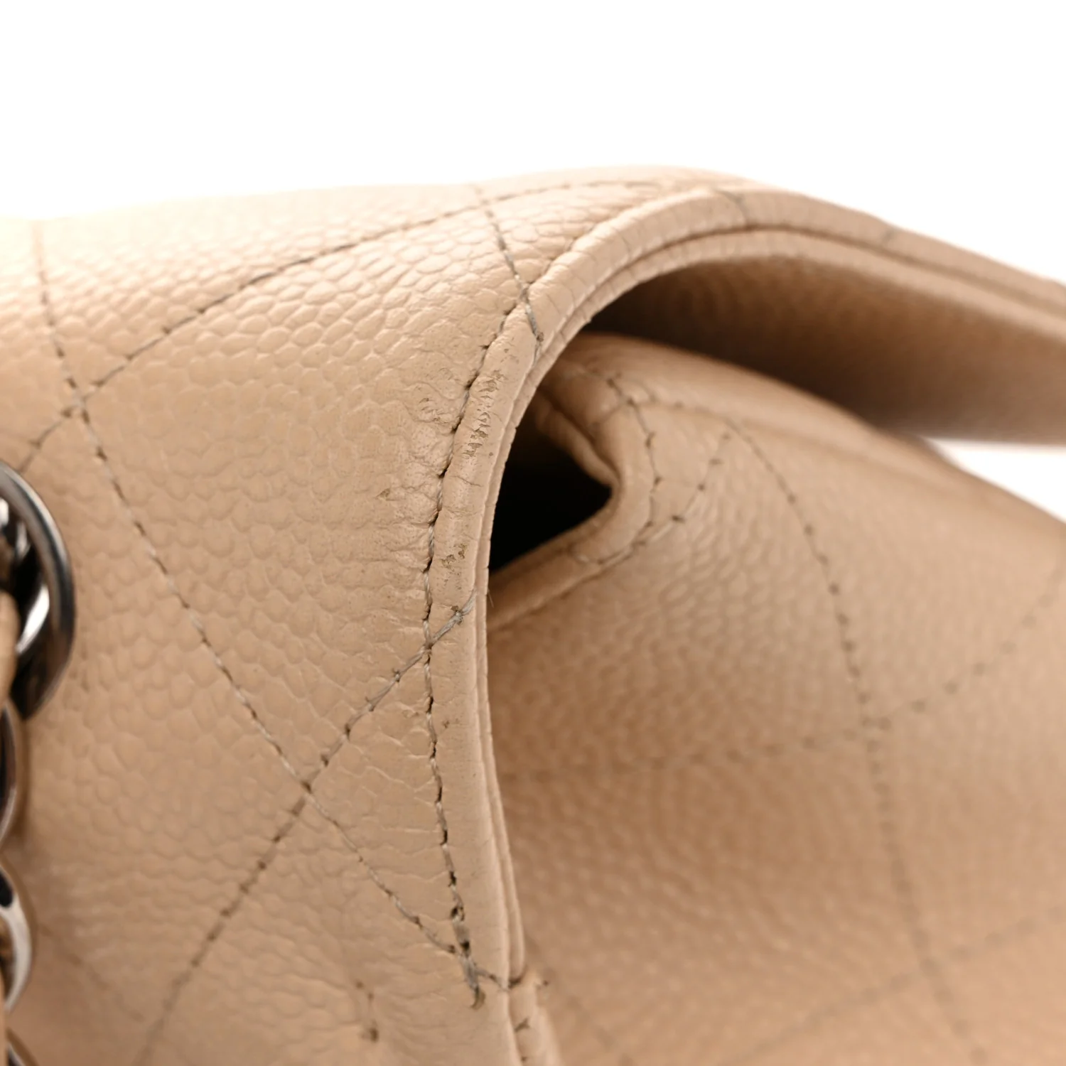 Caviar Quilted Jumbo Single Flap Beige Clair - Image 13