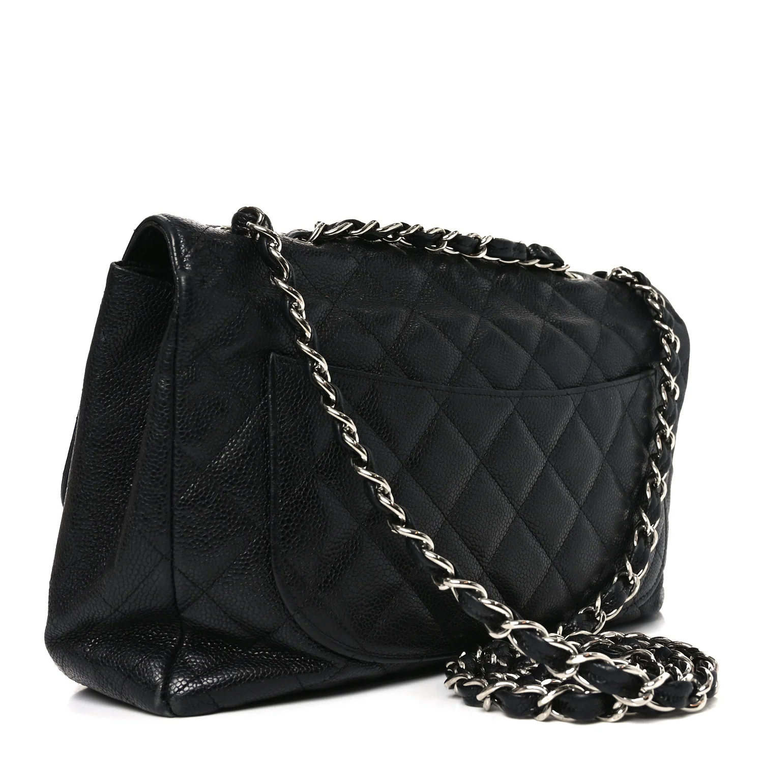 Caviar Quilted Jumbo Single Flap Black - Image 3