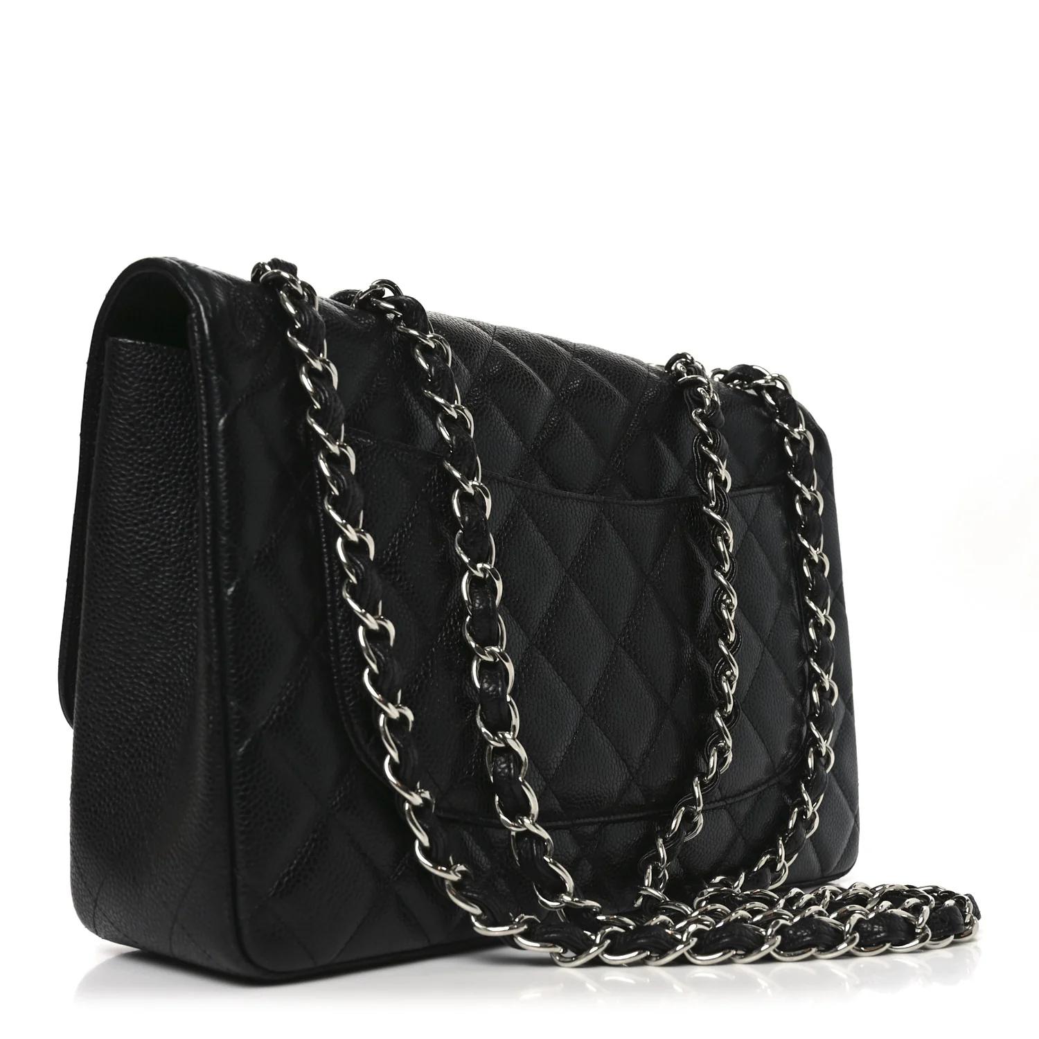 Caviar Quilted Jumbo Single Flap Black - Image 3