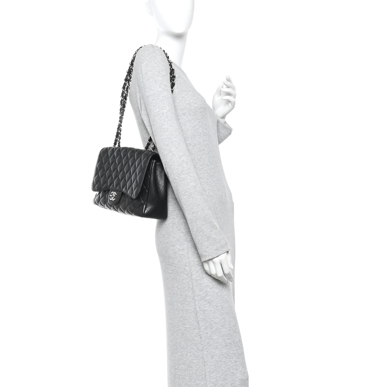 Caviar Quilted Jumbo Single Flap Black - Image 2