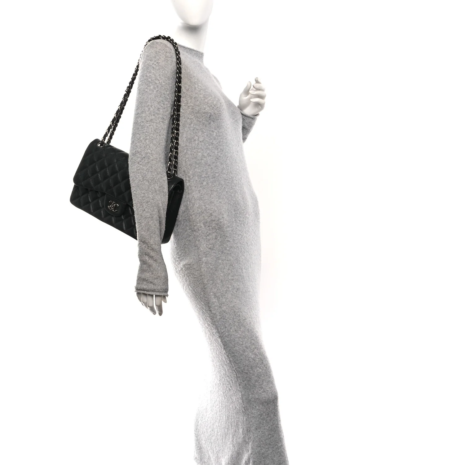 Caviar Quilted Jumbo Single Flap Black - Image 2