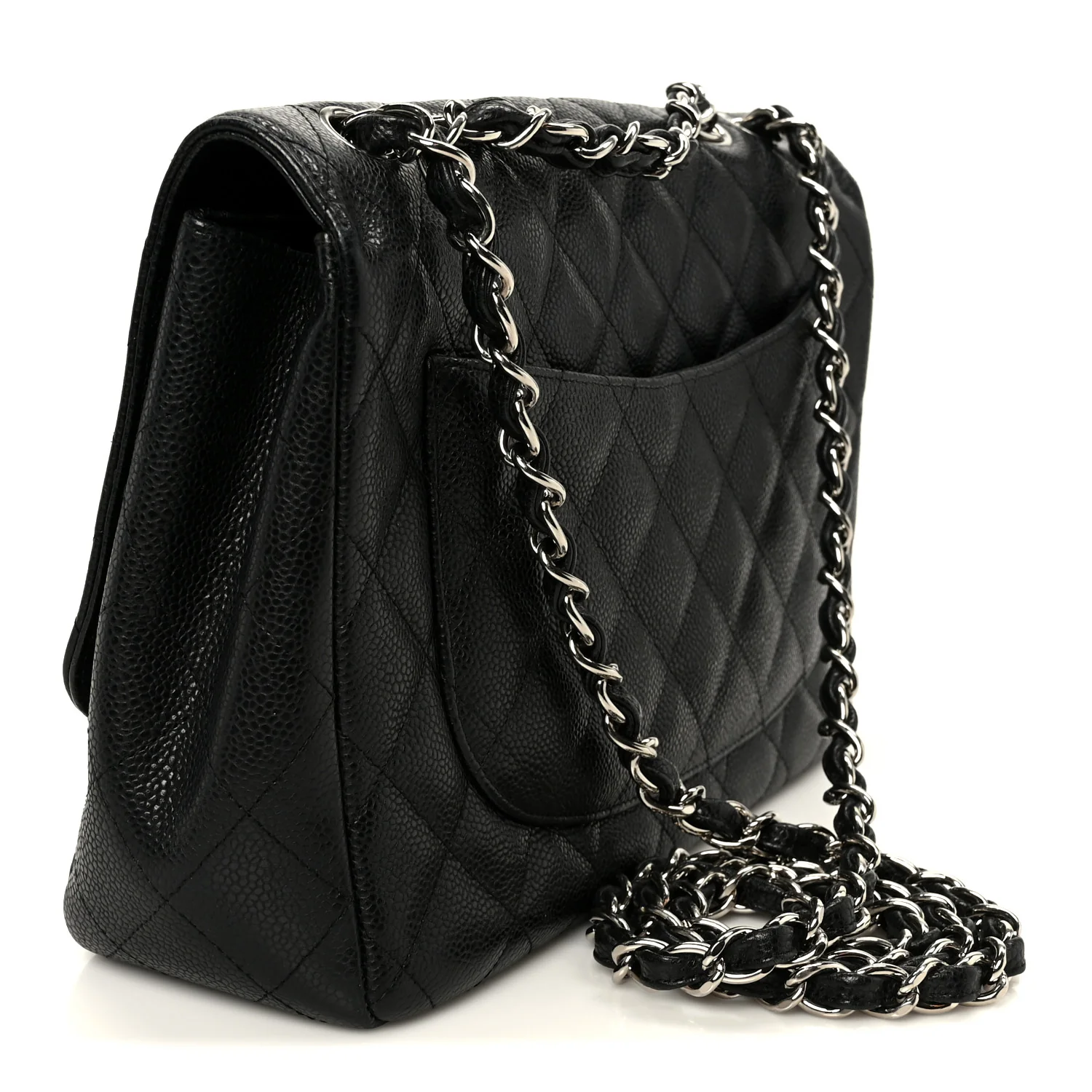 Caviar Quilted Jumbo Single Flap Black - Image 3