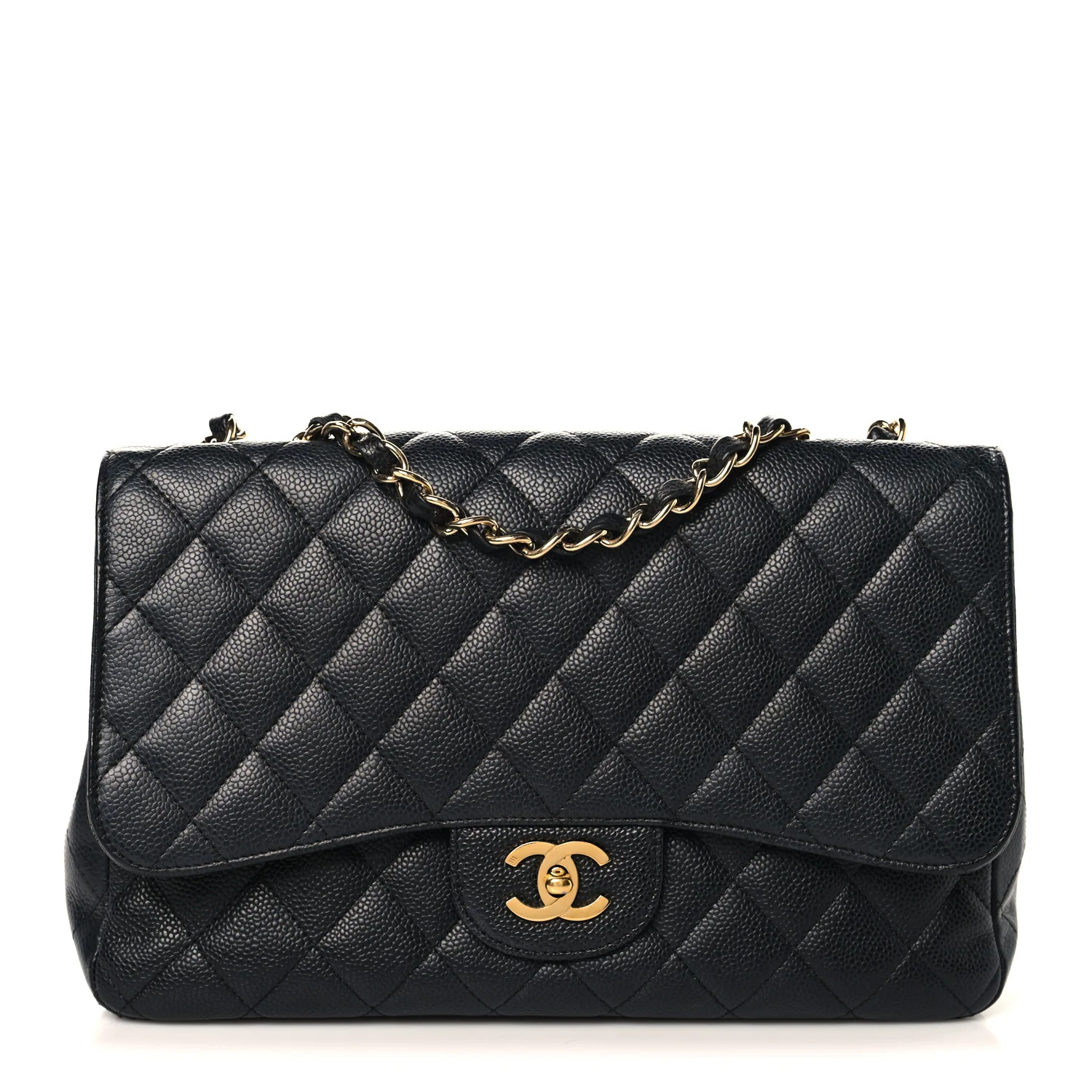Caviar Quilted Jumbo Single Flap Black