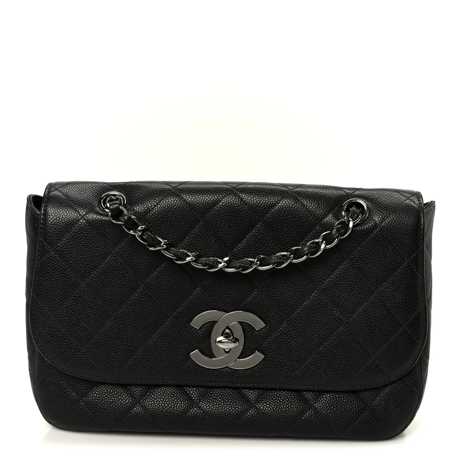 Caviar Quilted Jumbo Single Flap Black