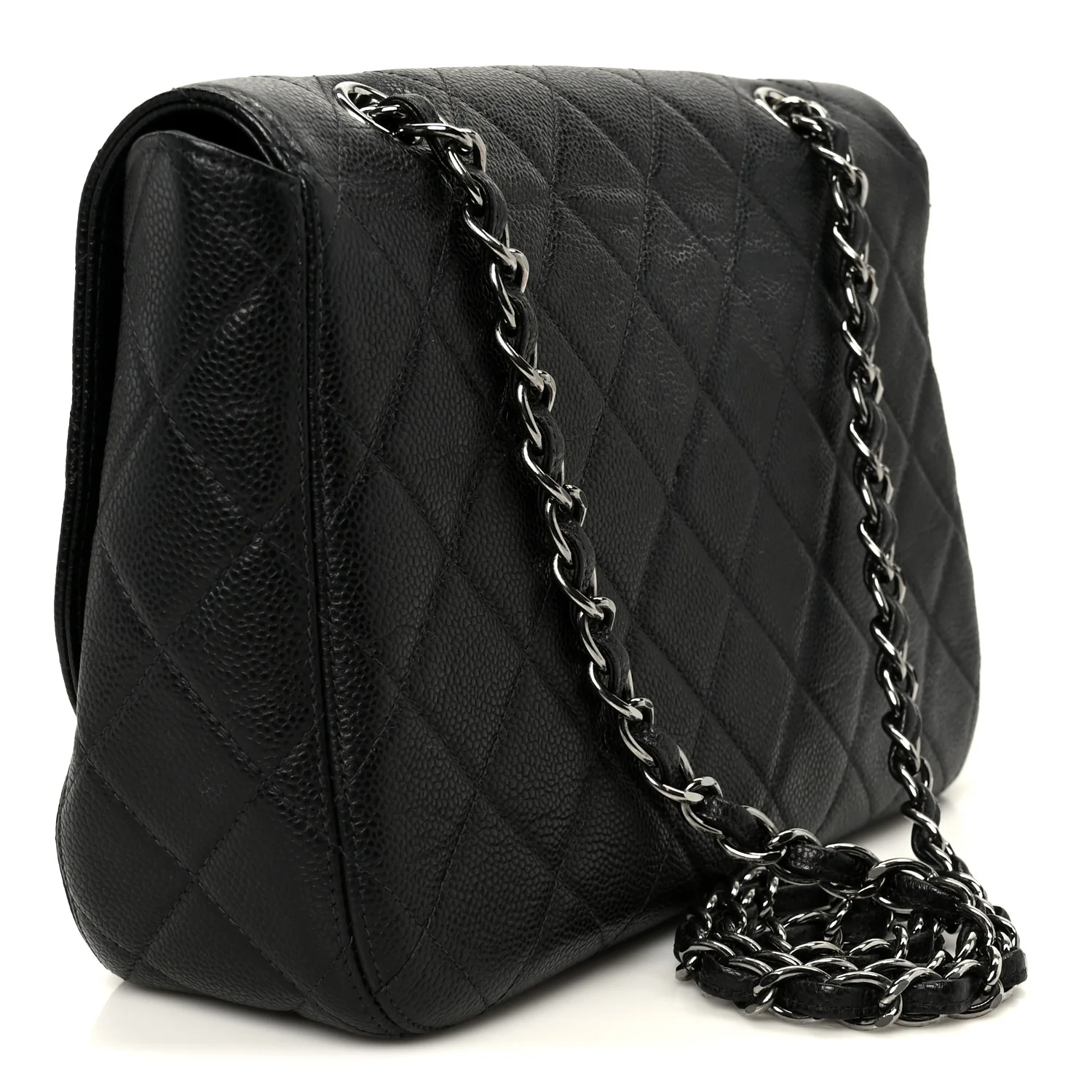 Caviar Quilted Jumbo Single Flap Black - Image 3