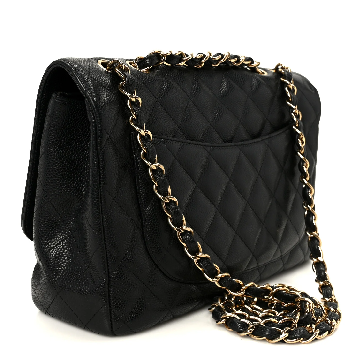Caviar Quilted Jumbo Single Flap Black - Image 3