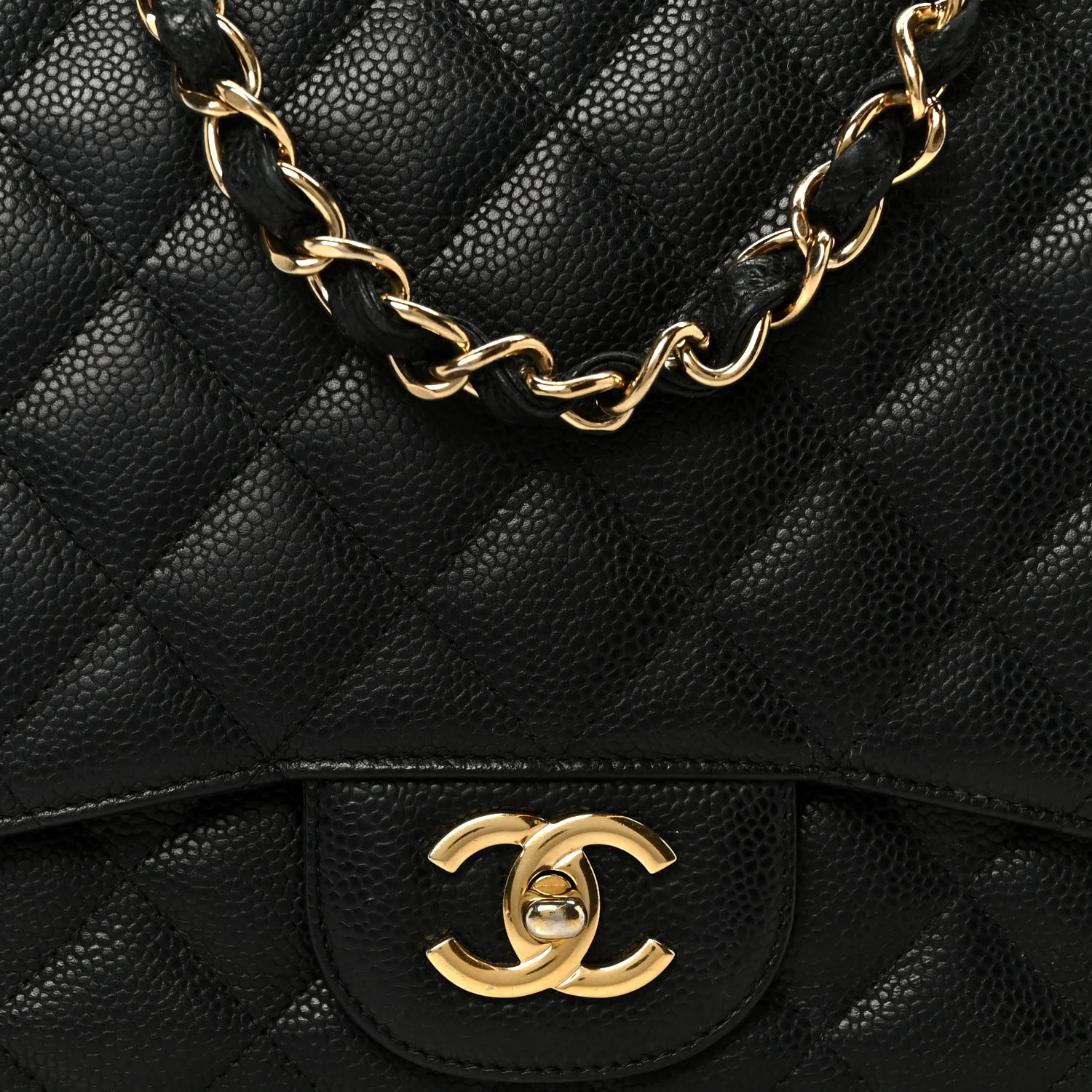 Caviar Quilted Jumbo Single Flap Black - Image 9