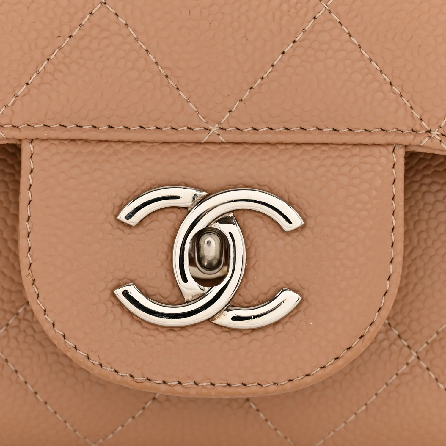 Caviar Quilted Jumbo Single Flap Dark Beige - Image 12
