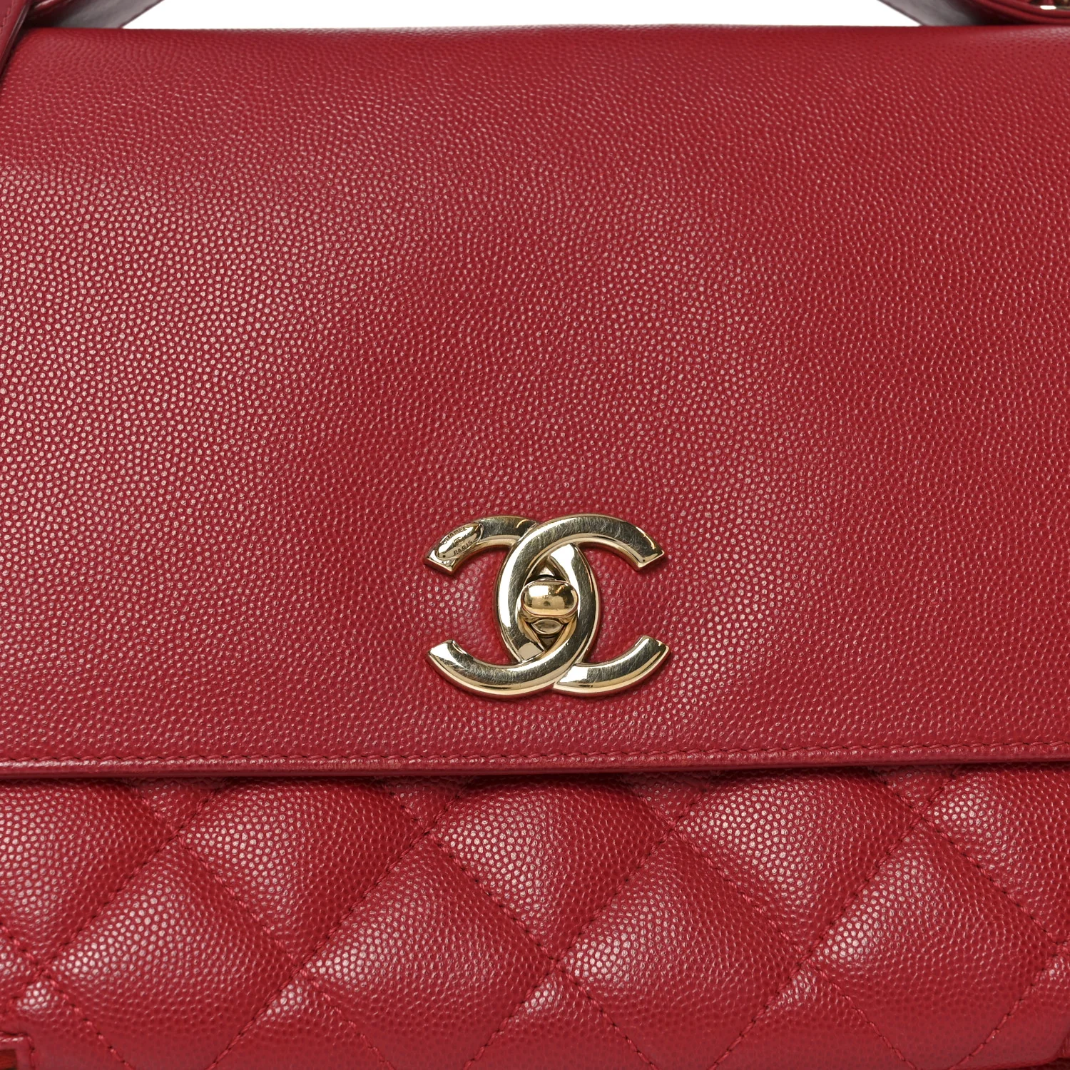 Caviar Quilted Large Business Affinity Flap Red - Image 8