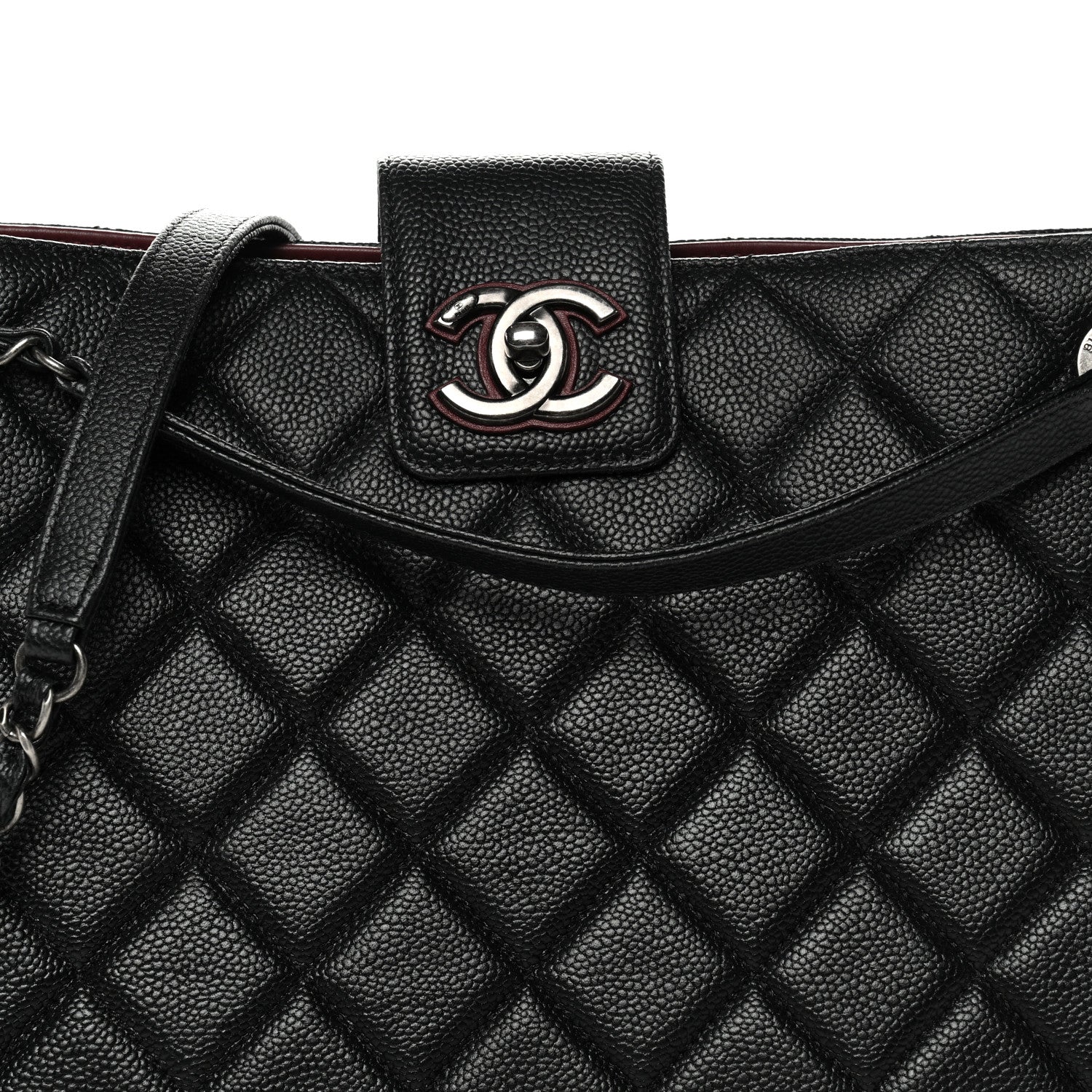Caviar Quilted Large CC Accordion Shopping Bag Black - Image 7