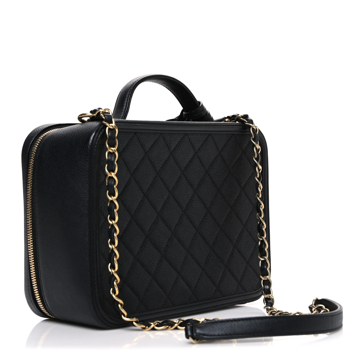 Caviar Quilted Large CC Filigree Vanity Case Black - Image 4