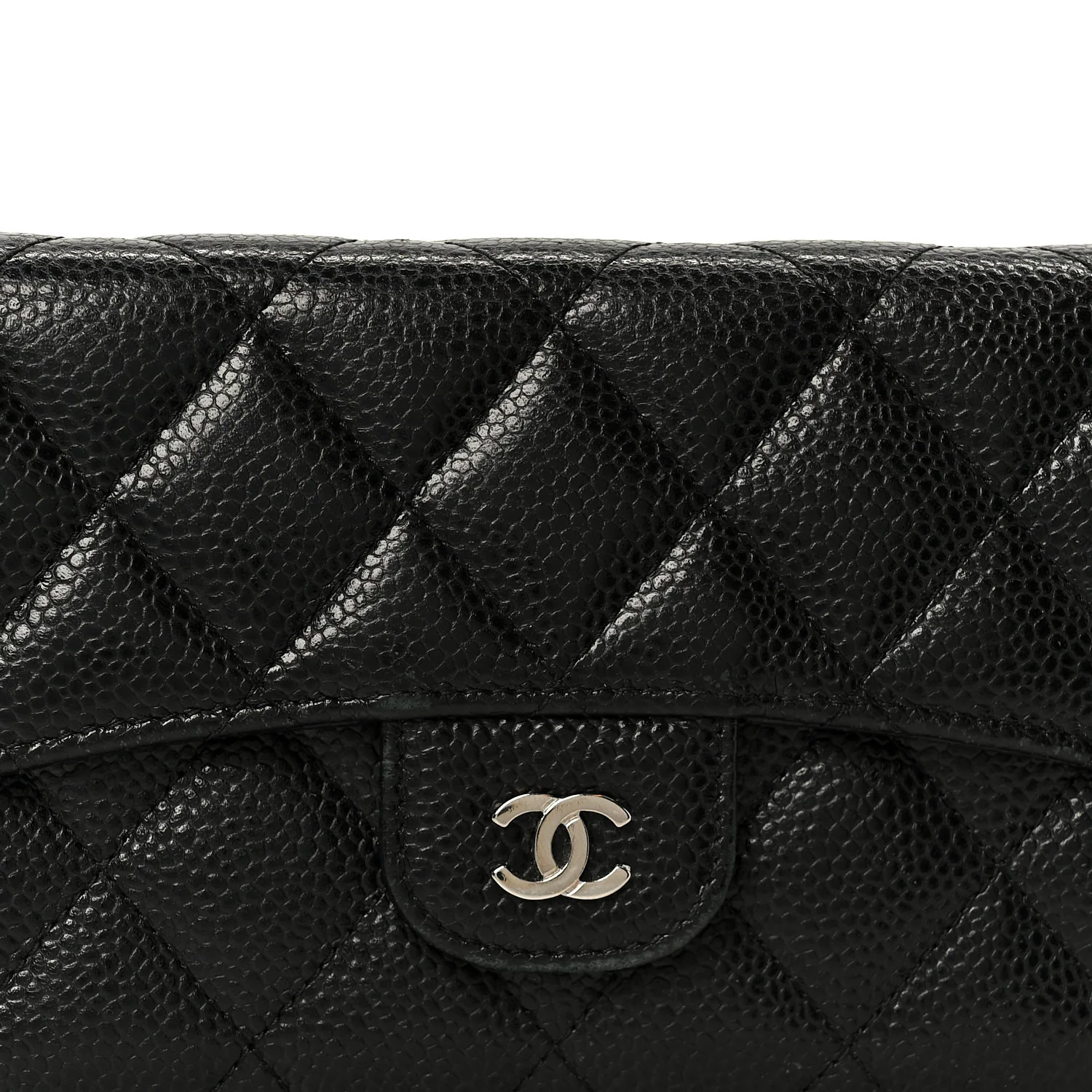 Caviar Quilted Large Flap Wallet Black - Image 10