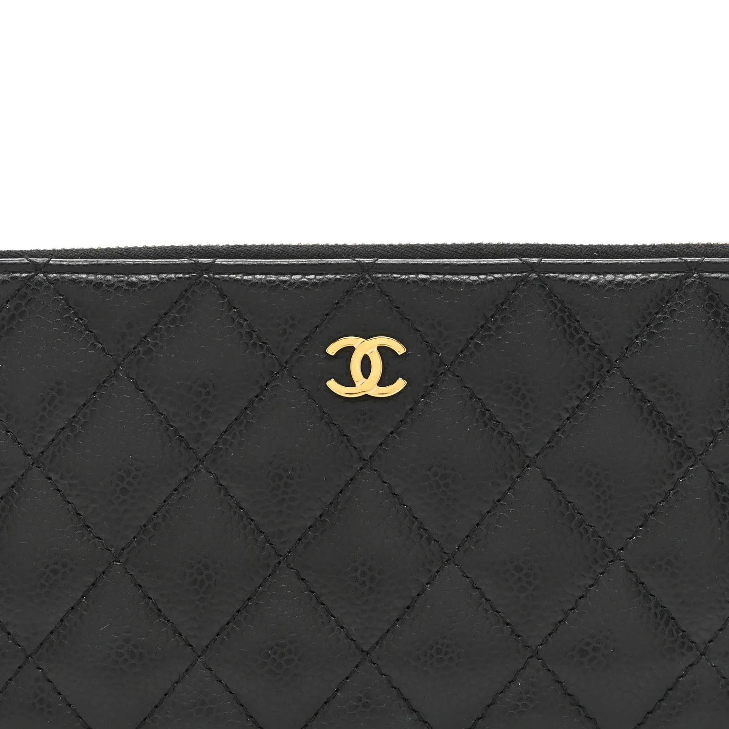 Caviar Quilted Large Gusset Zip Around Wallet Black - Image 9
