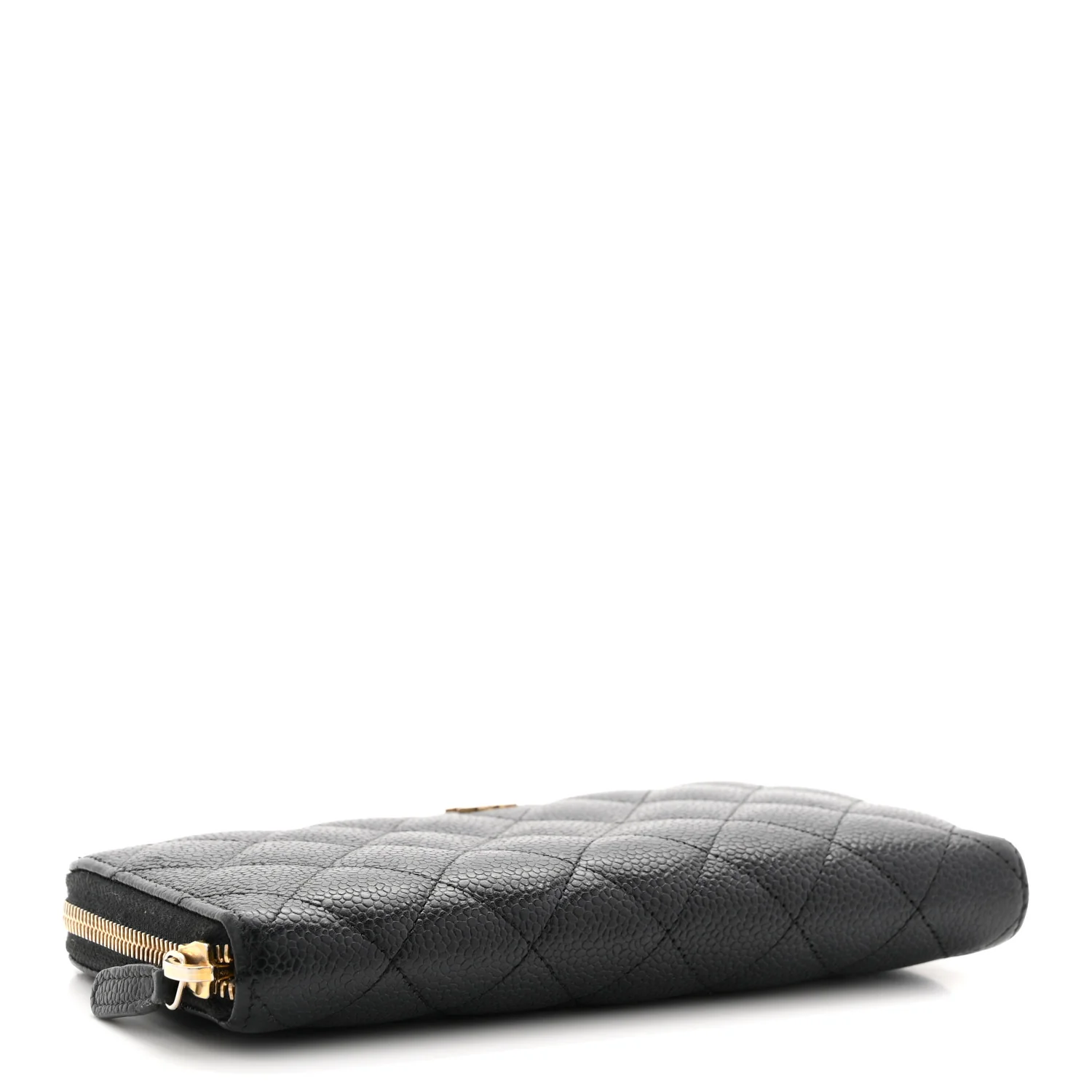 Caviar Quilted Large Gusset Zip Around Wallet Black - Image 4