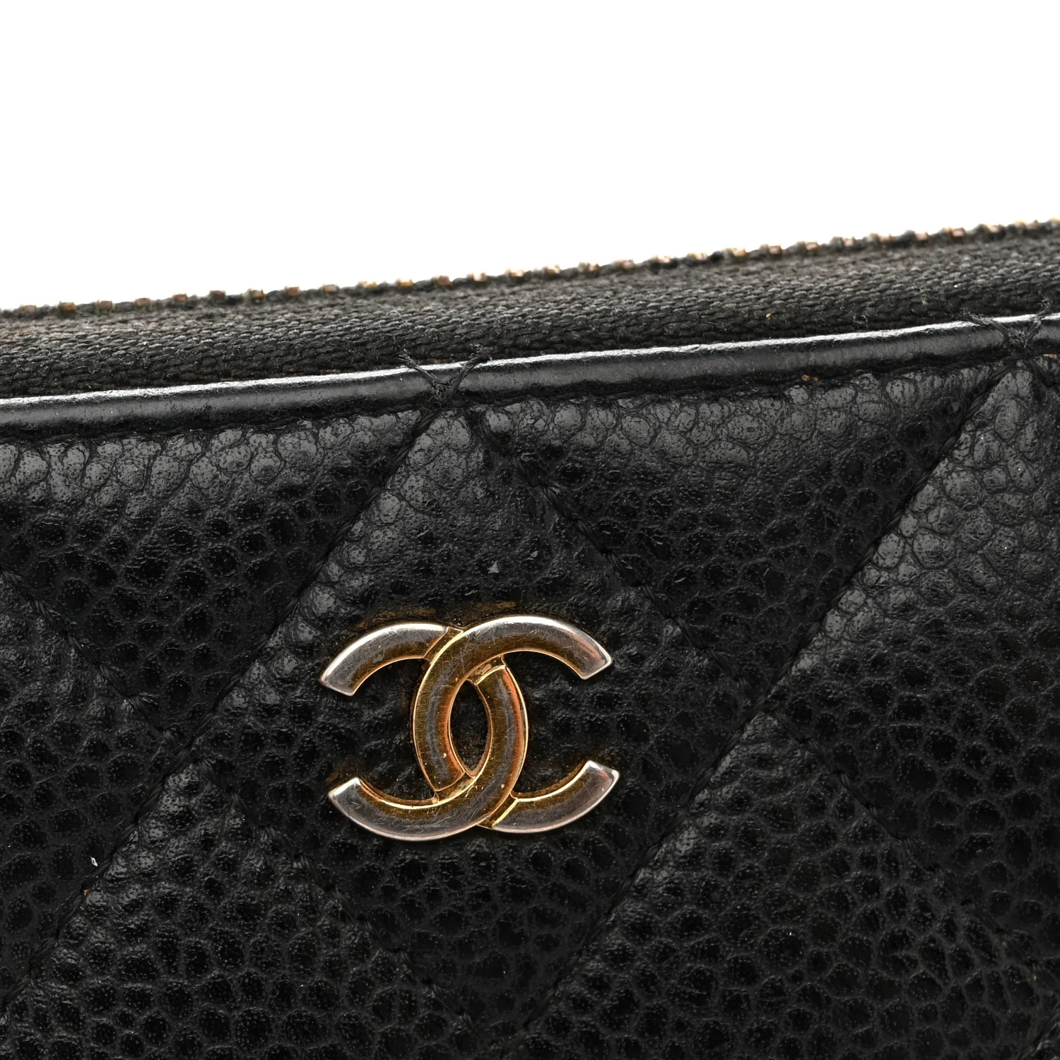 Caviar Quilted Large Gusset Zip Around Wallet Black - Image 14