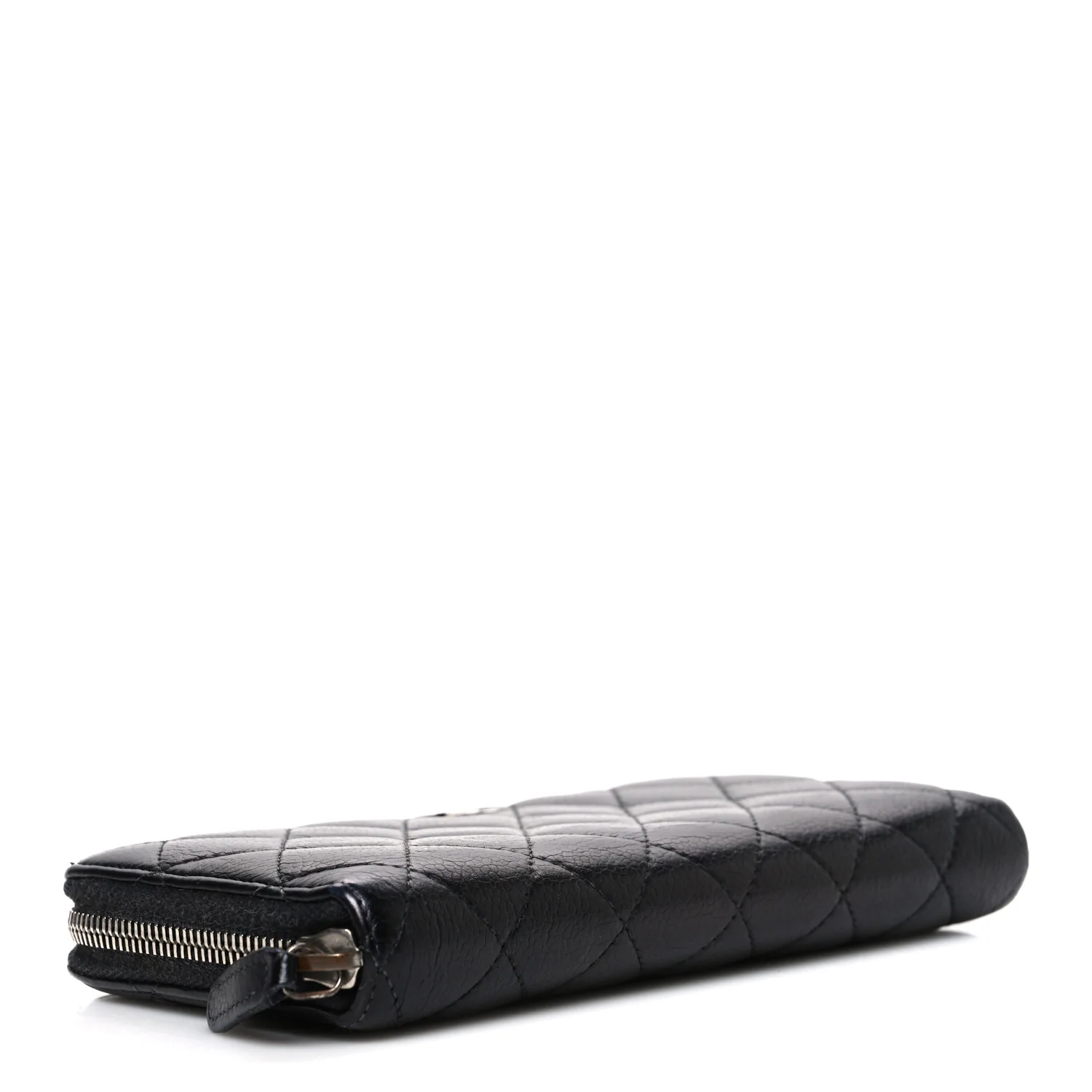 Caviar Quilted Large Gusset Zip Around Wallet Black - Image 4