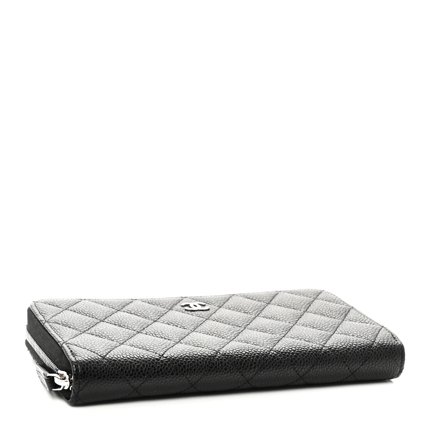 Caviar Quilted Large Gusset Zip Around Wallet Black - Image 4
