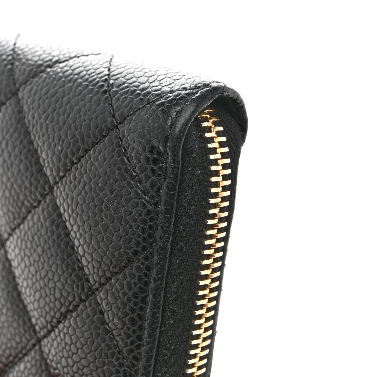 Caviar Quilted Large Gusset Zip Around Wallet Navy - Image 11